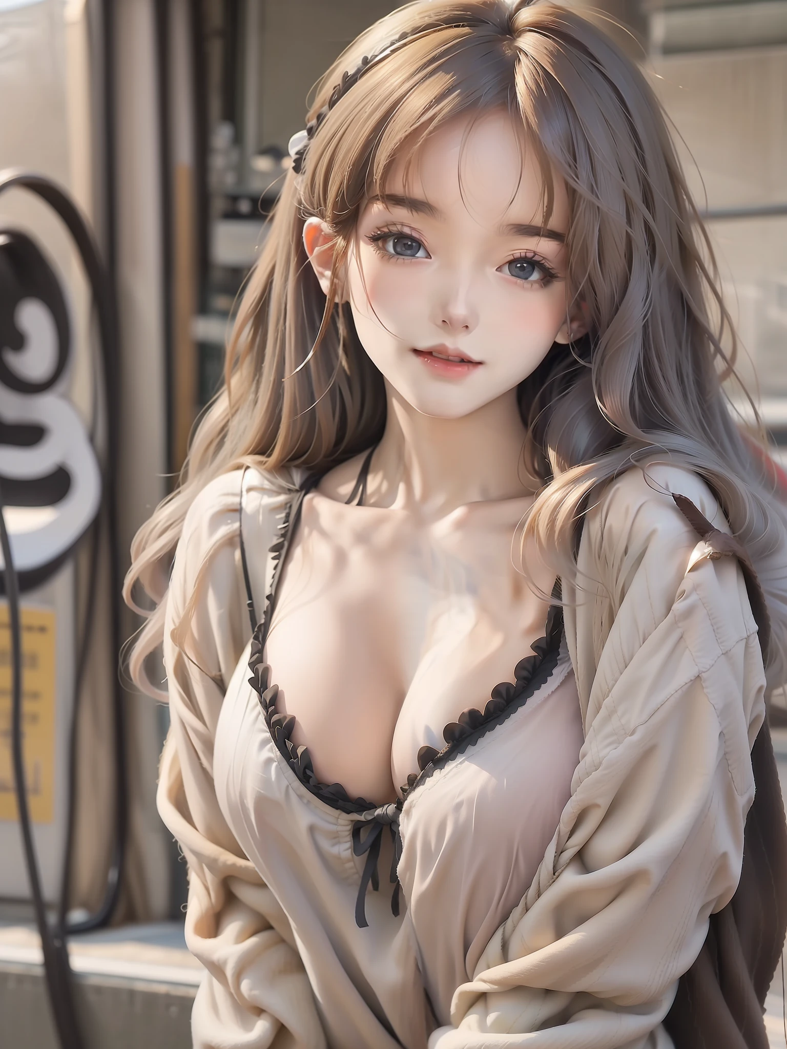 silber hair、whaite hair、Yoke hair、long whitr hair、Messy hair、damp hair、ribbons、Bell、Bell、Blindfolded eyes、heart - shaped pupils、Full face flushed,anime big breast,style of anime,16k,High resolution breasts,cleavage