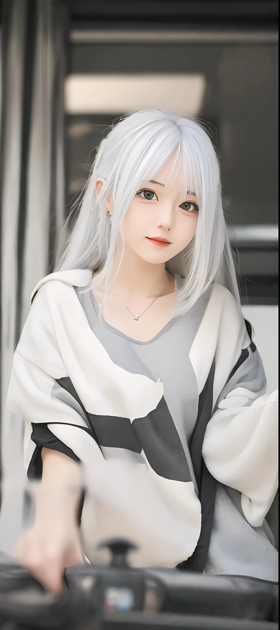 a close up of a cartoon of a woman in a lingerie, ecchi anime style, (sfw) safe for work, ecchi style, ecchi, small curvy loli, oppai, seductive anime girl, kantai collection style, white haired, white-haired, perfect white haired girl, ahegao, nyaruko-san, shikamimi