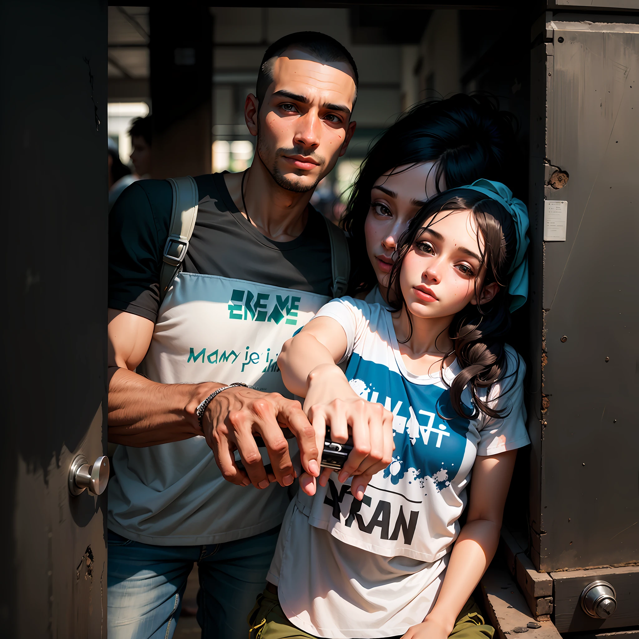 there is a man and woman standing next to each other, par, inspirado em Nathan Oliveira, Directed by: Nandor Soldier, Foto realista, desenho, brasileiro, Casal feliz, Nilo, instagram, Lovely couple, Edon Guraziu, muito definido, Lina, inspirado em Samuel Silva, sem estipe, Malika Favre
