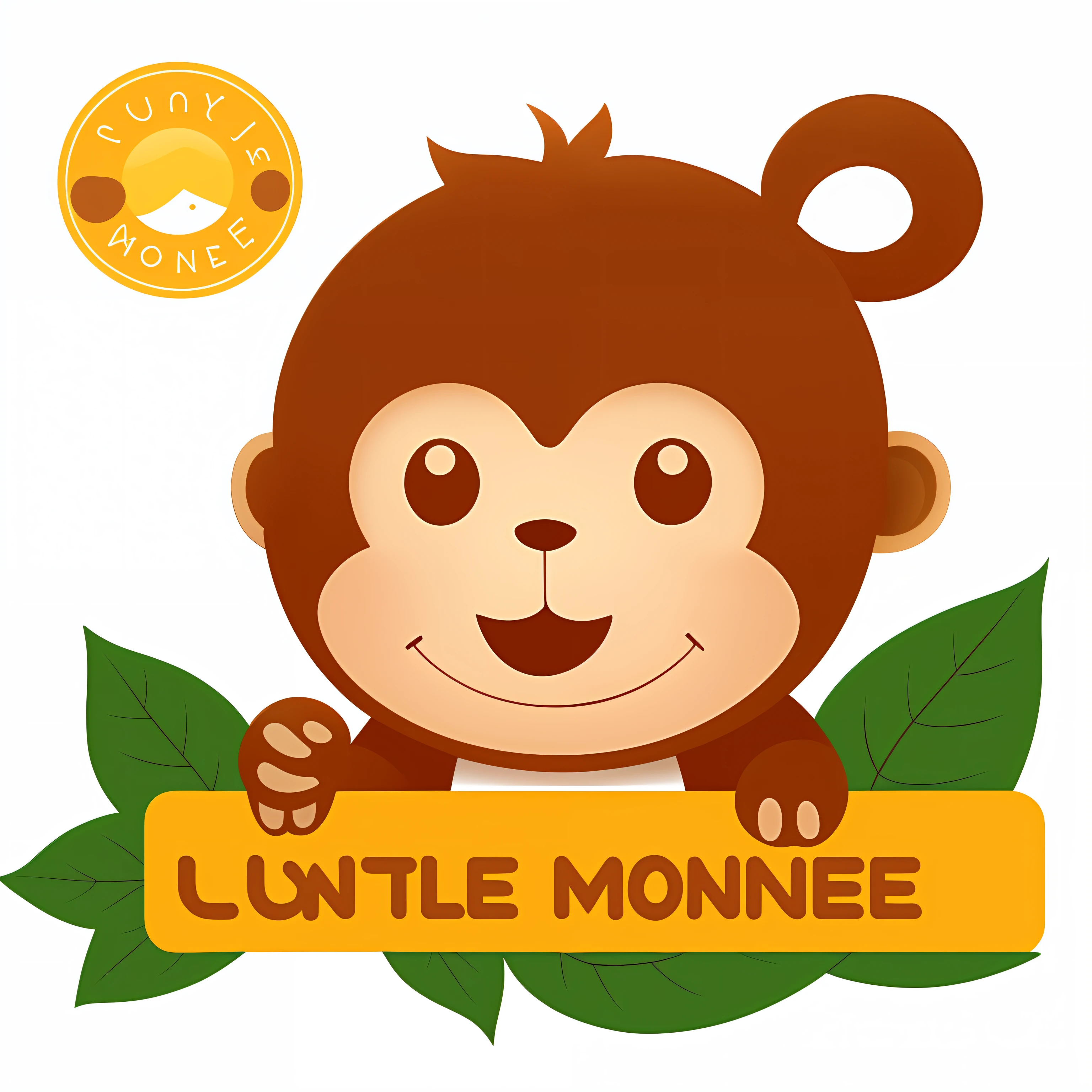 Cute little monkey，logo