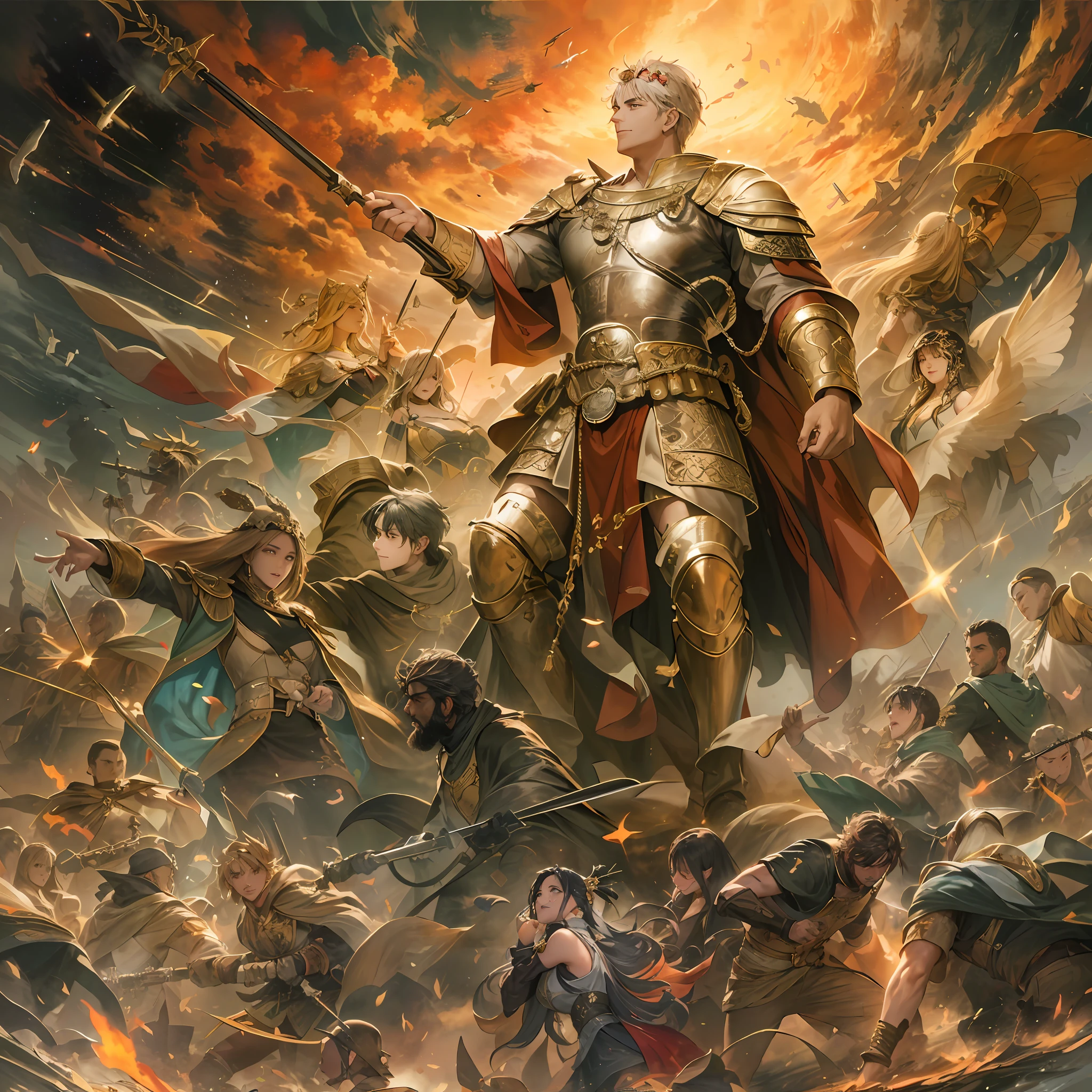 ((top-quality、High fineness、High resolution、masterpiece)))、(((Reincarnation of Constantine the Great)))、Like the Roman Empire of the Ancient Earth、The world view of the space great empire sweeping the galaxies against the backdrop of overwhelming military power, scientific power, material power、Imperial family, the reincarnation of Constantine the Great、Young Military Personnel、Descended on the head star of the oriental space empire Persia、Battle of the Stars、Wu Yong、Wisdom、effort、Study、friendship、victory、yearning、pure love、lovemaking、Pure love with a pretty local girl、throbbing、The sparkle of youth、grow、Growing talent、Efforts to Persist、Friendship with comrades in arms、trickery、Ambitions for grandiose domination、great adventure、Rest between battles、Lion-like eyes、Bright piercing eyes、Smiling mouth、Dangerous attraction、Strong mind and body、strong con、fullness、Military affairs、thick neck、broad shoulder、Vast hot sand desert、Fierce pitched battles、Iridescent evening sky、Fantastical、Hair that flutters in the wind、Romantic、Dramatic、lyrical、heartful、Excite、excitedly、pounding、Anxiety、nostalgia、sentimental、Longing for the future、passion、chill out、