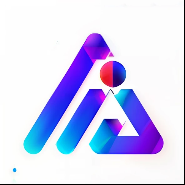 A blue triangle logo,There is a five-pointed star inside, Artificial intelligence logo, abstract logo, icon for an ai app, logo in abstract style, logo for a social network, Futuristic,minimalist logo without text, made entirely from gradients,