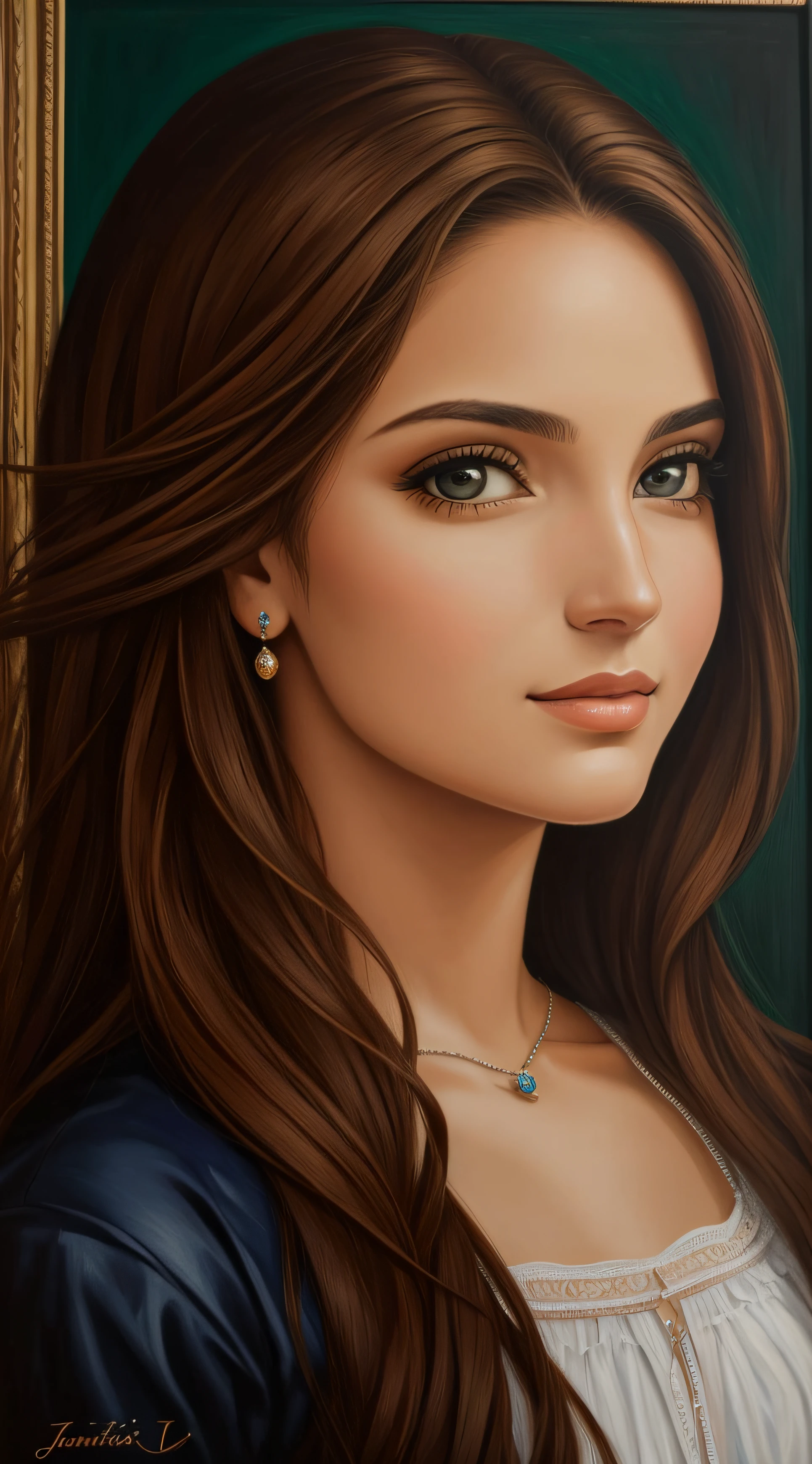 RETRATO DA ATRIZ JENNIFER LOPES, Beautiful, oil on the canvas, Romantismo --self --auto