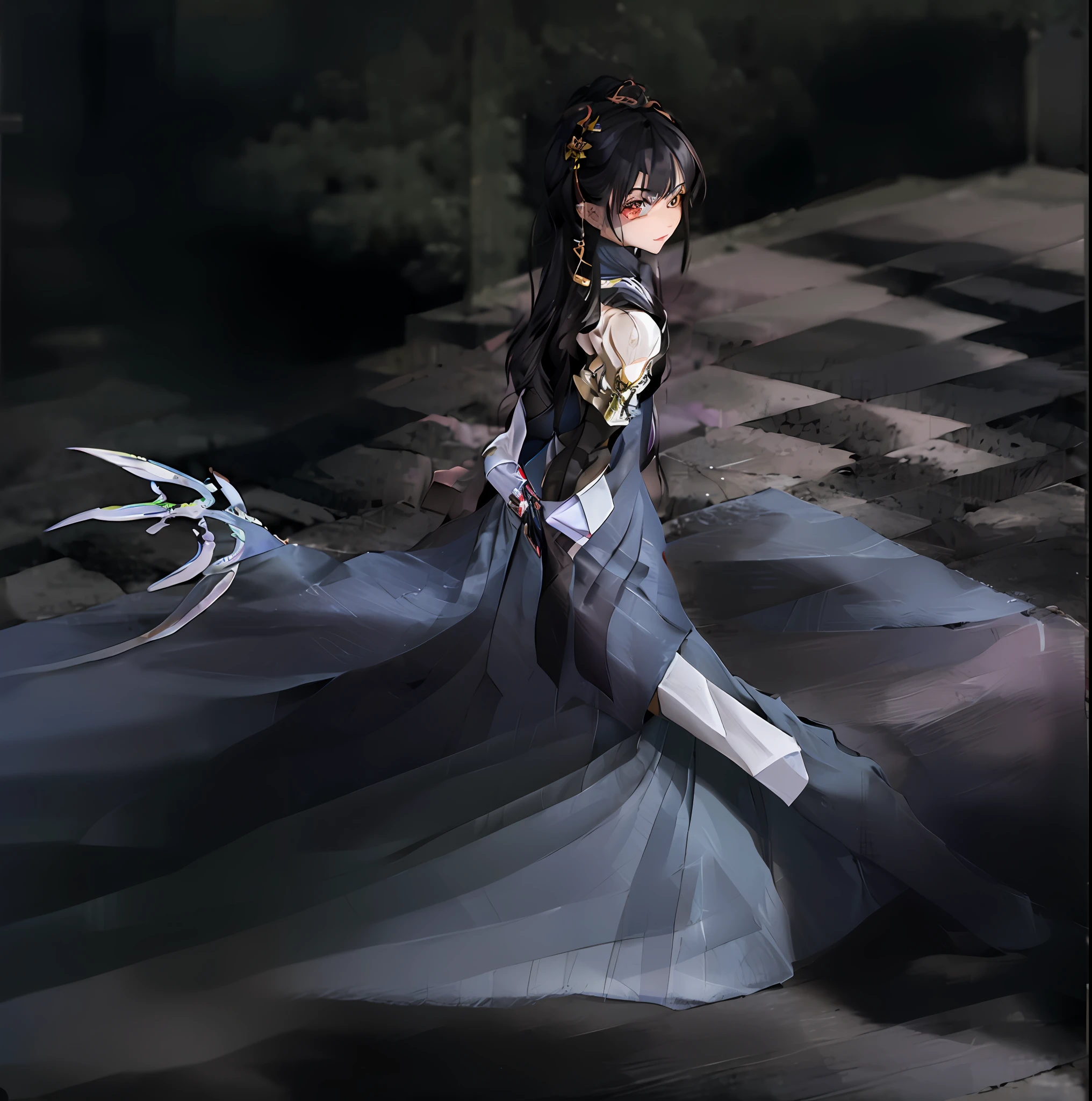 A woman dressed in black holds a sword and a green light, holographic blade!, Wear cyber armor, cyber fight armor, girl in mecha cyber armor, cyber armour, Cyber armor, cyber suit, android heroine, cyber japan armor, silver cyber armor, mermaid cyborg with a laser whip, Mechanized Valkyrie girl, cyber japan style armor