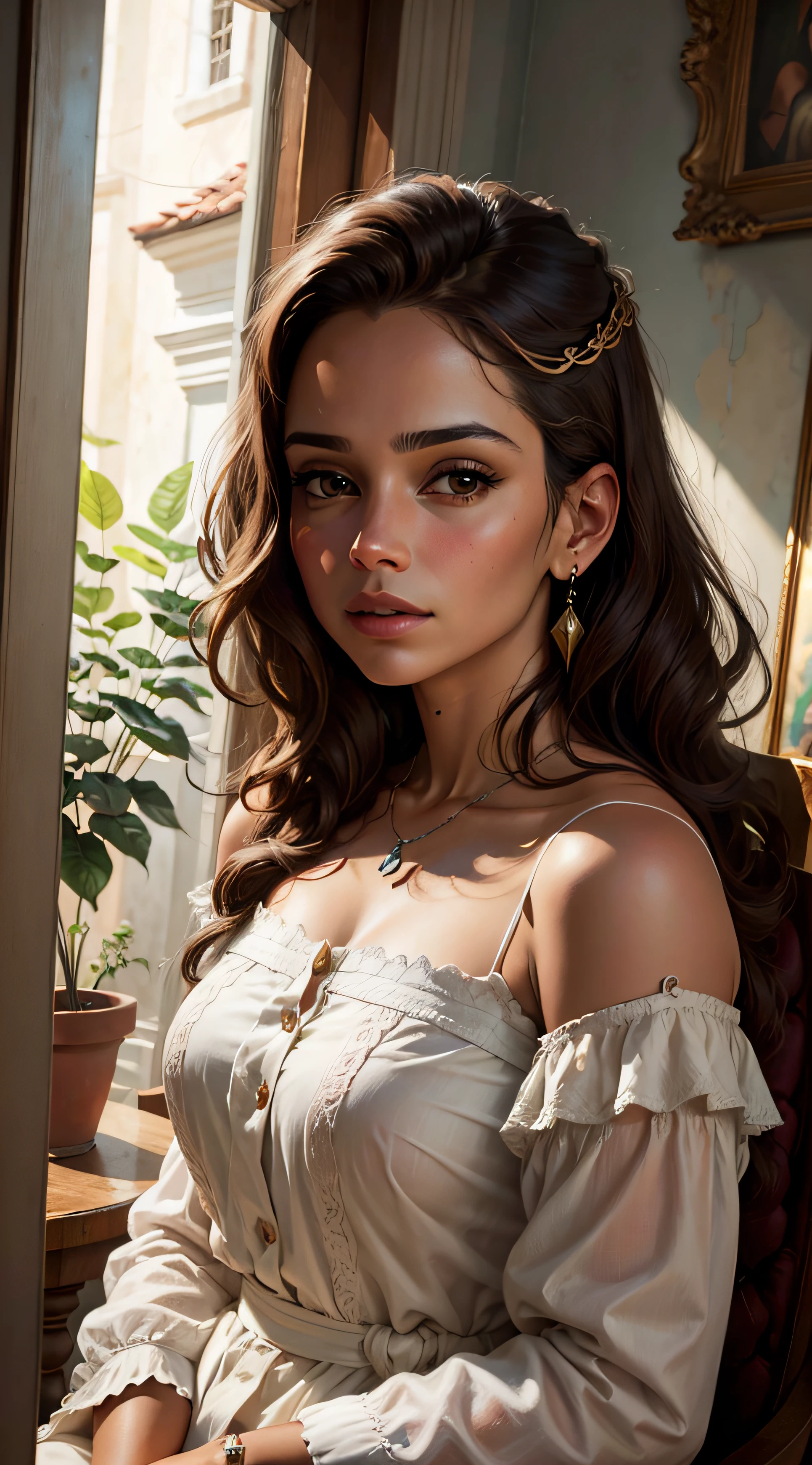 Retrato de JENNIFER LOPES, Beautiful, oil on the canvas, Romantismo --self --auto