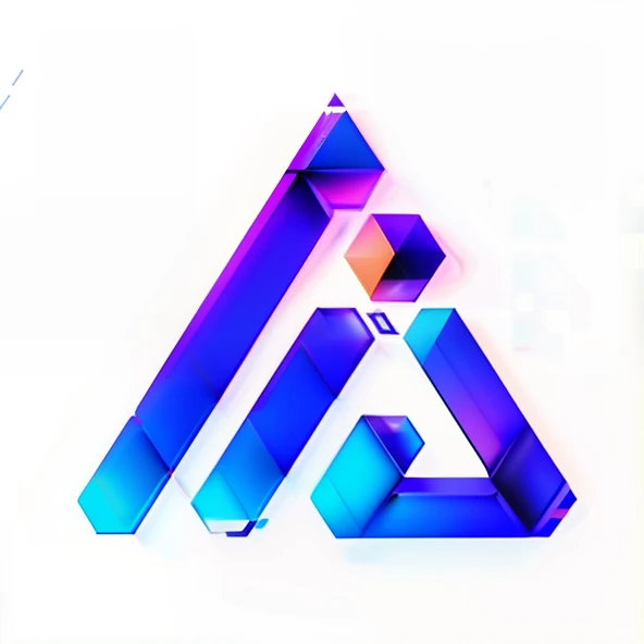 Blue pentagonal logo，There is a round ball inside, Artificial intelligence logo, abstract logo, icon for an ai app, logo in abstract style, logo for a social network, Futuristic，minimalist logo without text, made entirely from gradients,