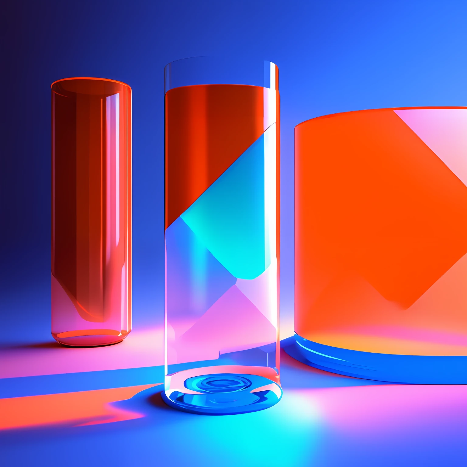 best quality, many details,4k,blender,octane render,C4D,transparent glass texture,DDicon,blue|orange, frosted glass, transparent technology sense, industrial design,white background,studio lighting, sunshine,flat, minimal,quasi-object,axisymmetric,Data, cylinder,file, --auto