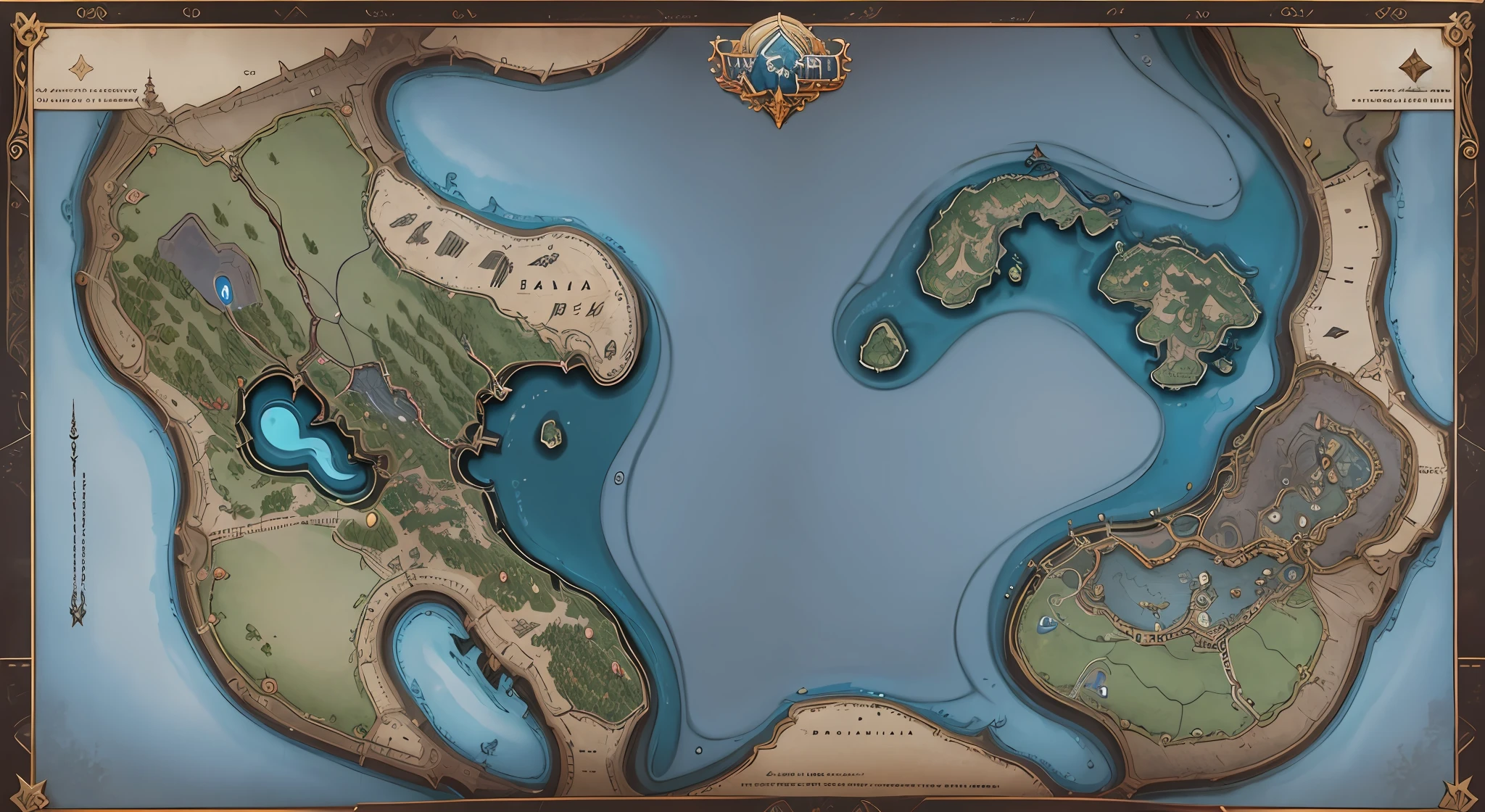 mappa，World of Warcraft map，ancient map，metal decoration，Boundary tessellation，European and American style，Elven ancient map