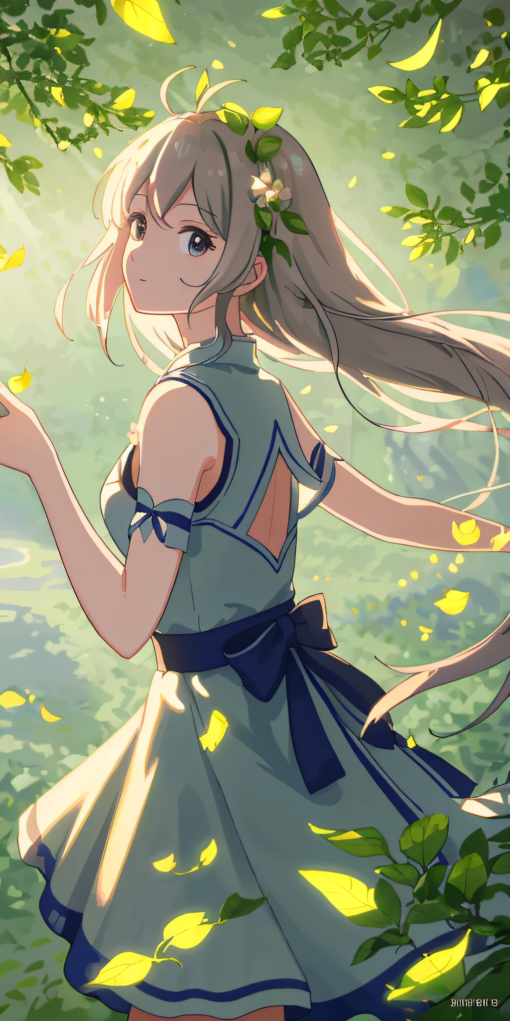 Masterpiece, best quality, (very detailed CG unity 8k wallpaper) (best quality), (best illustration), (best shadows) Nature's delicate leaves petals of various colors falling in the air light Tracking, super detailed --v6