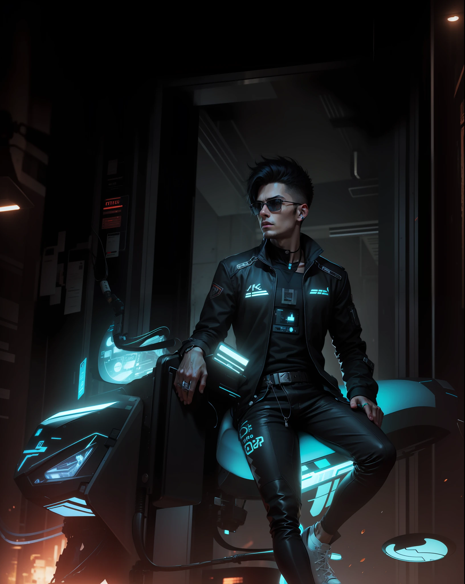 cyber punk Upright 4k ultra, male