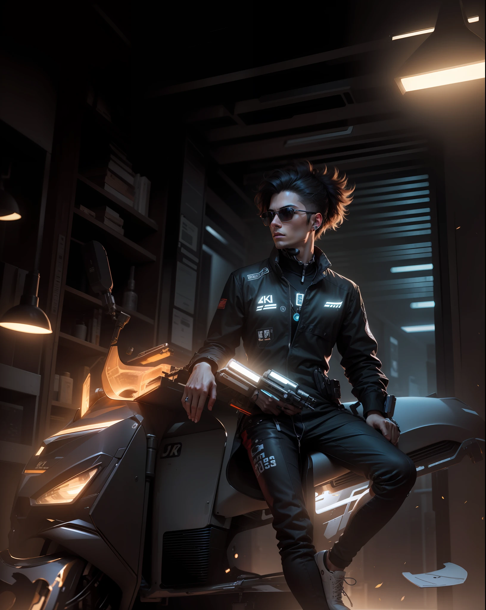 cyber punk Upright 4k ultra, male