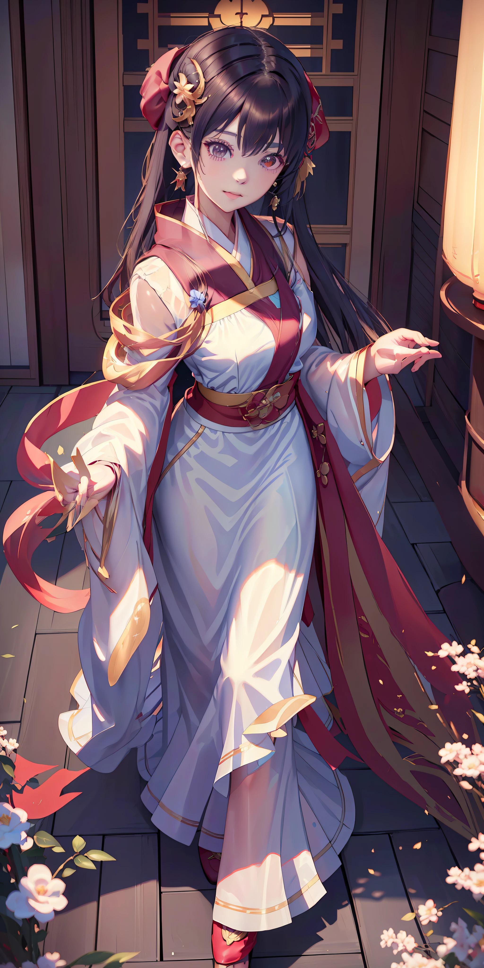 Close-up of a woman with flat chest in a white dress and red scarf, by Yang J, Guviz, Guviz-style artwork, Anime goddess, made with anime painter studio, beautiful and seductive anime woman, trending on cgstation, sakimi chan, attractive anime girls, author:FAN Qi, seductive anime girls, Beautiful anime woman, Detailed digital anime art
