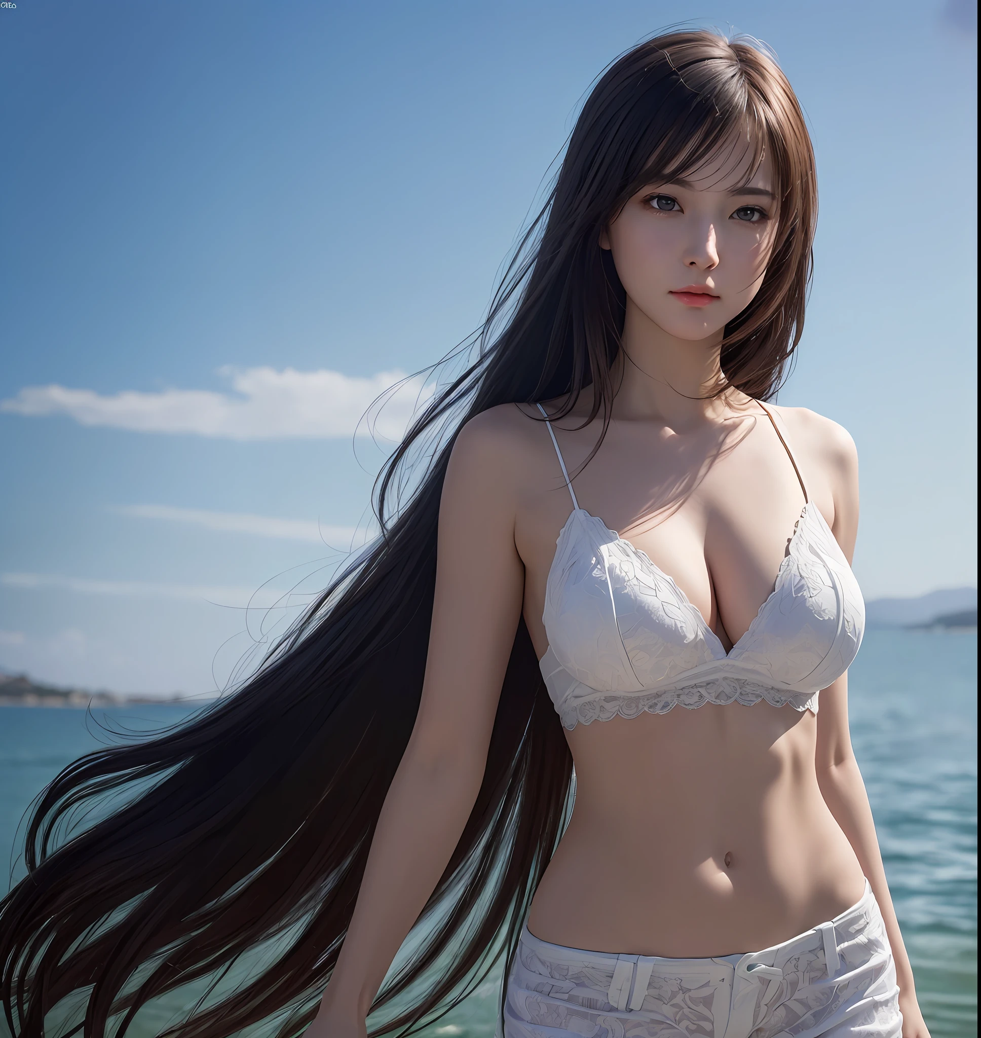 (masterpiece, best quality, extremely detailed 8k, ultra hd, ultra-detailed, highly detailed, highly realistic, ultra-realistic, photo realistic), (1girl:1.5), (detailed realistic skin), (realistic big breasts), slender abs, (closed mouth:1.5),