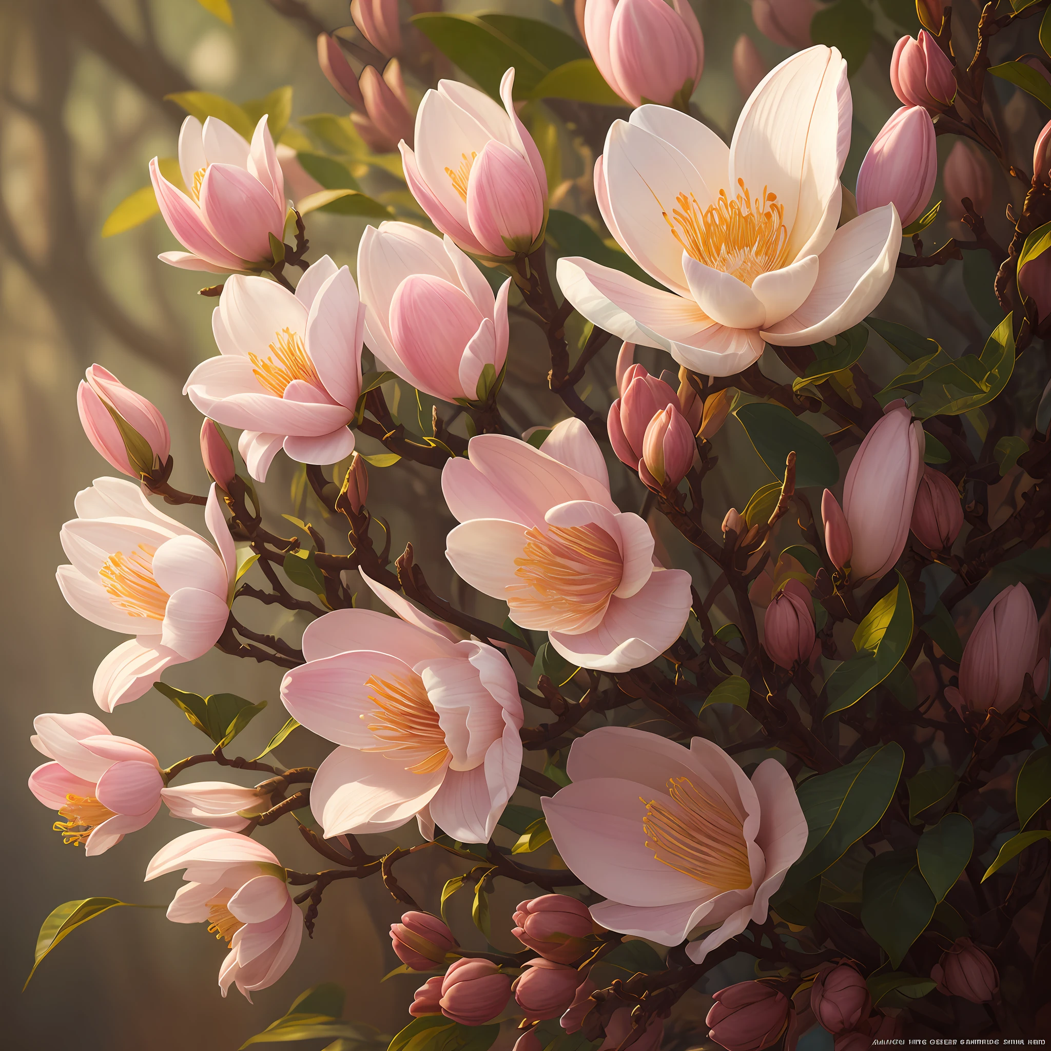 A flower by Casey Weldon, Olga Kvasha, Miho Hirano, hyperdetailed intricately detailed gothic art trending on Artstation triadic colors Unreal Engine 5 detailed matte painting, deep color, fantastical, intricate detail, splash screen, complementary colors, fantasy concept art, 8k resolution, gothic deviantart masterpiece, (dark shot:0.9), art by greg rutkowski and artgerm, soft cinematic light, adobe lightroom, photolab, hdr, intricate, highly detailed, magnolia