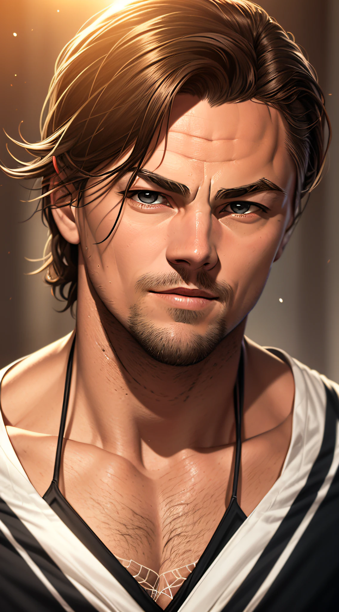 (Arte digital premiada: 1.3) por (esquete: 1.3),(Energetic:1.3), Leonardo DiCaprio placeholder image,CGSetnation,art-station,(saturado:1.3),(Close portrait:1.3),(macho:1.4),(Handsome:1.4 ), (atraente: 1.3), Handsome, Calendar pose, olhos perfeitamente detalhados, studio lighting, Spider web themed background --auto