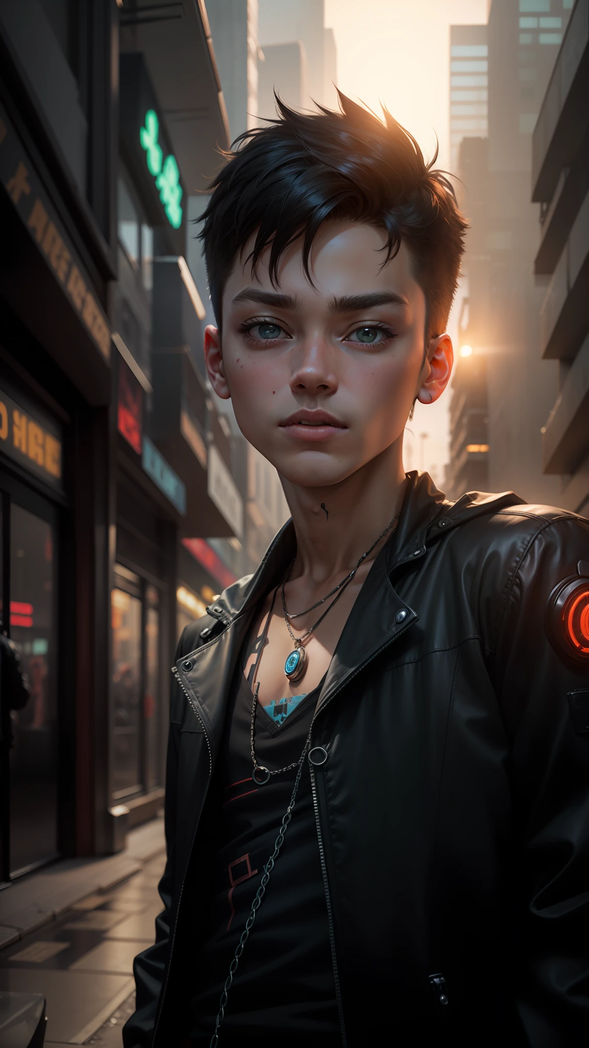 change background cyberpunk reatistic nice hair nice chain