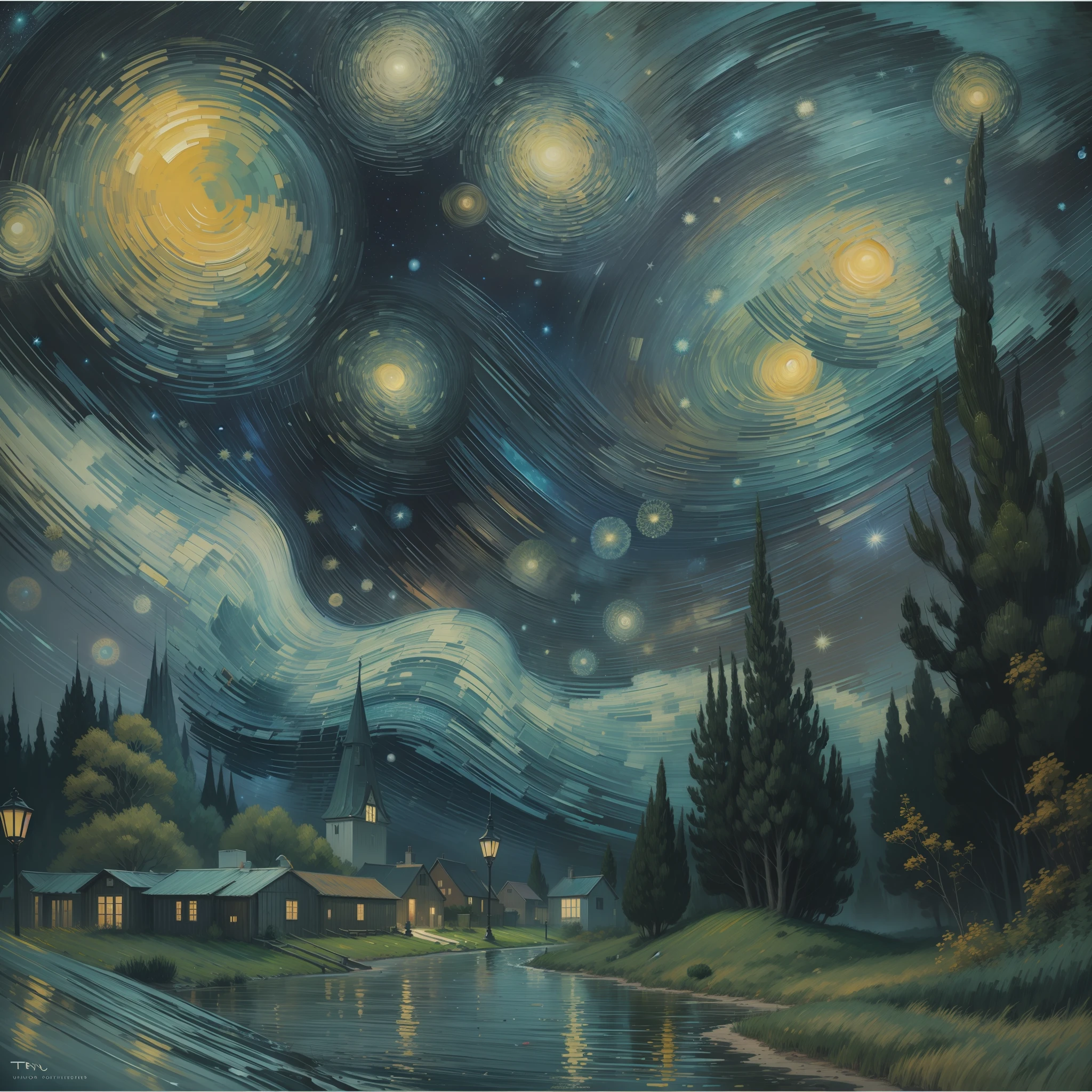 {Ultra HD Van Gogh painting},photorealestic,starrysky,(tmasterpiece)