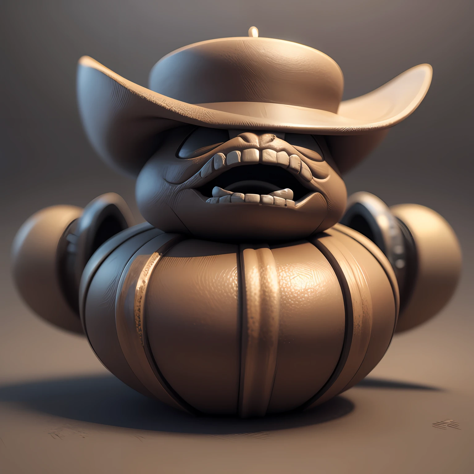 Render 3d de macetas con caras tiernas --auto