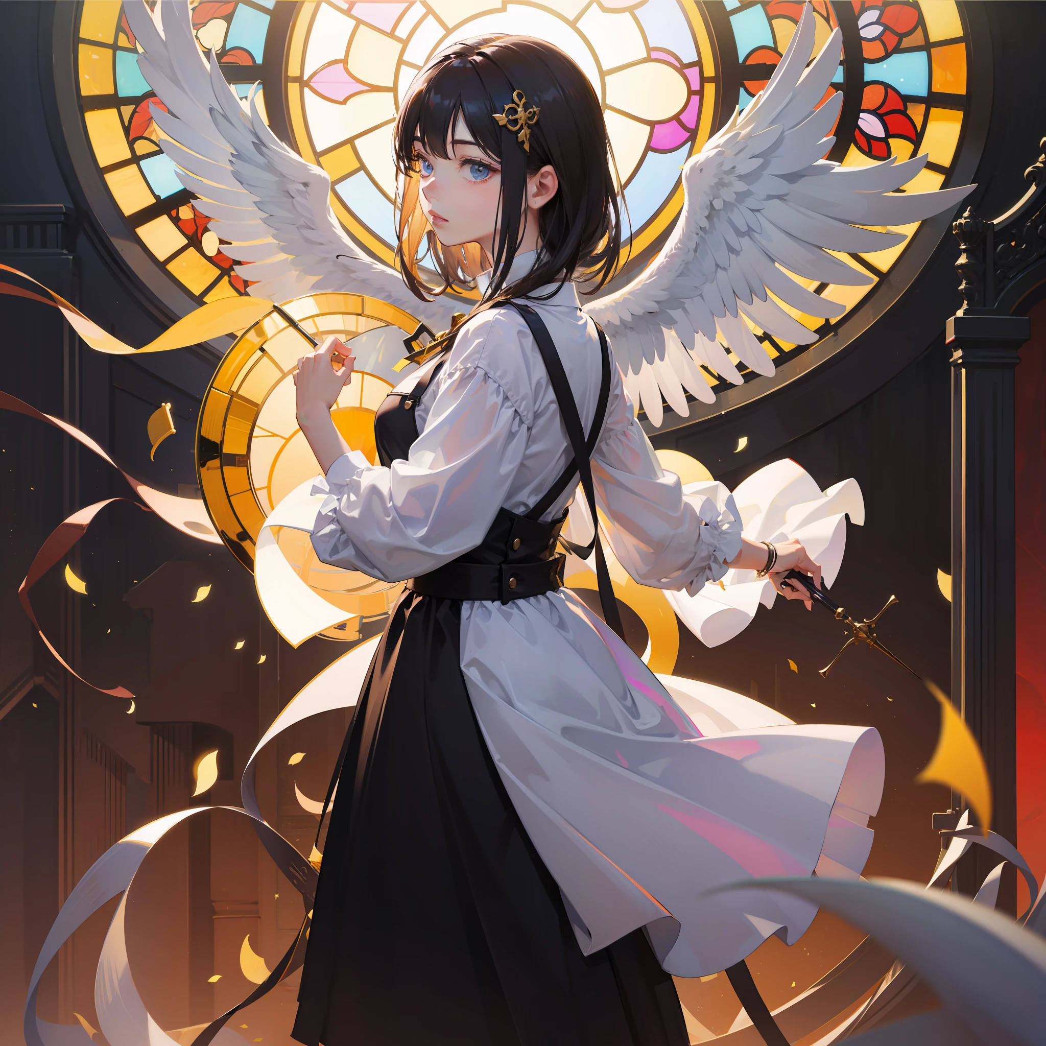 masterpiece、top-quality、Movie stills、one girls、Saint a girl、angelicales、befall、optic、stain glass,Overall bright、mystical