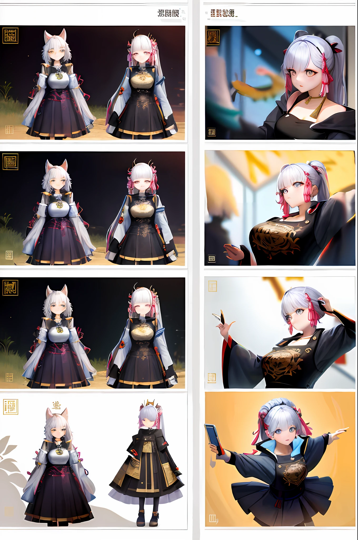 ((独奏))，1个Giant Breast Girl，Kpop idol，Best quality at best，tmasterpiece，whaite hair，Long-leg pants，Hanfu，florals，hanfugirl，(Detailed face:1.2)