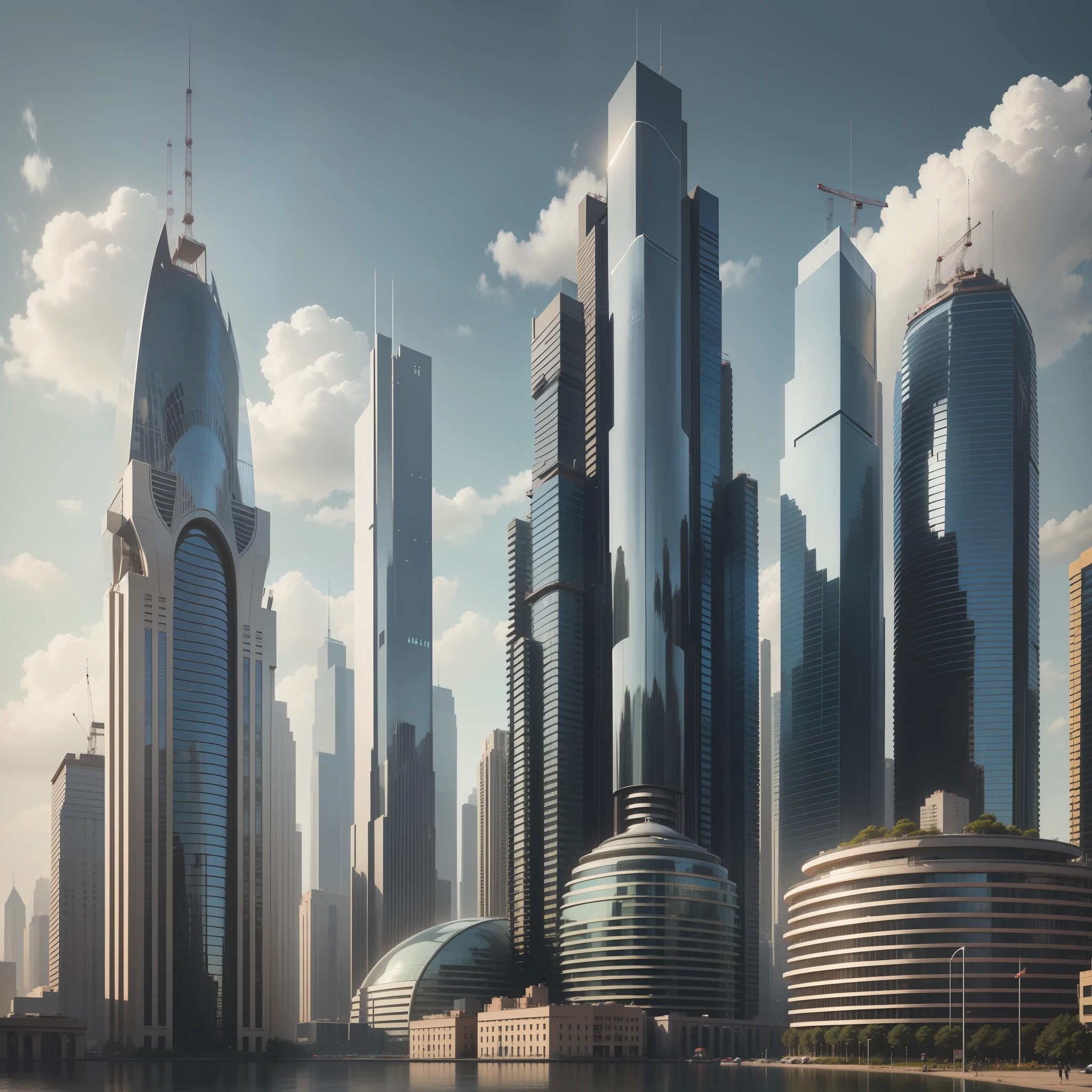 Buildings of the near future Huge construction Skyscrapers top-quality masterpiece 超A high resolution Megacities