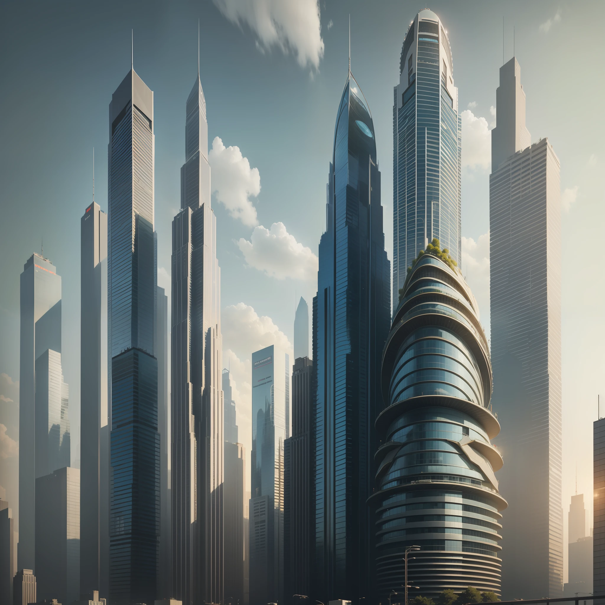 Buildings of the near future Huge construction Skyscrapers top-quality masterpiece 超A high resolution Megacities