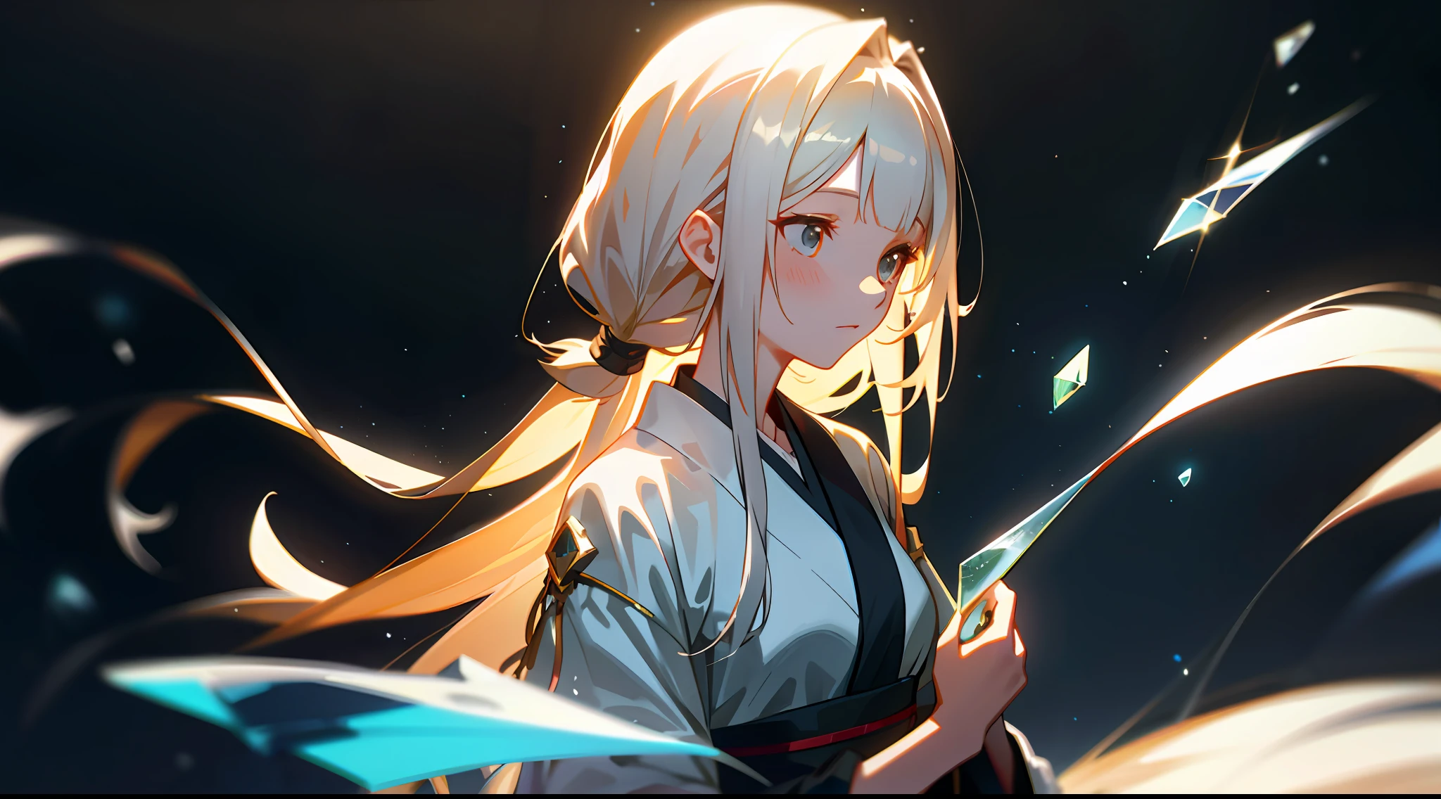 zori,glass,Long-haired girl,Vacated,Light,HD beauty CG