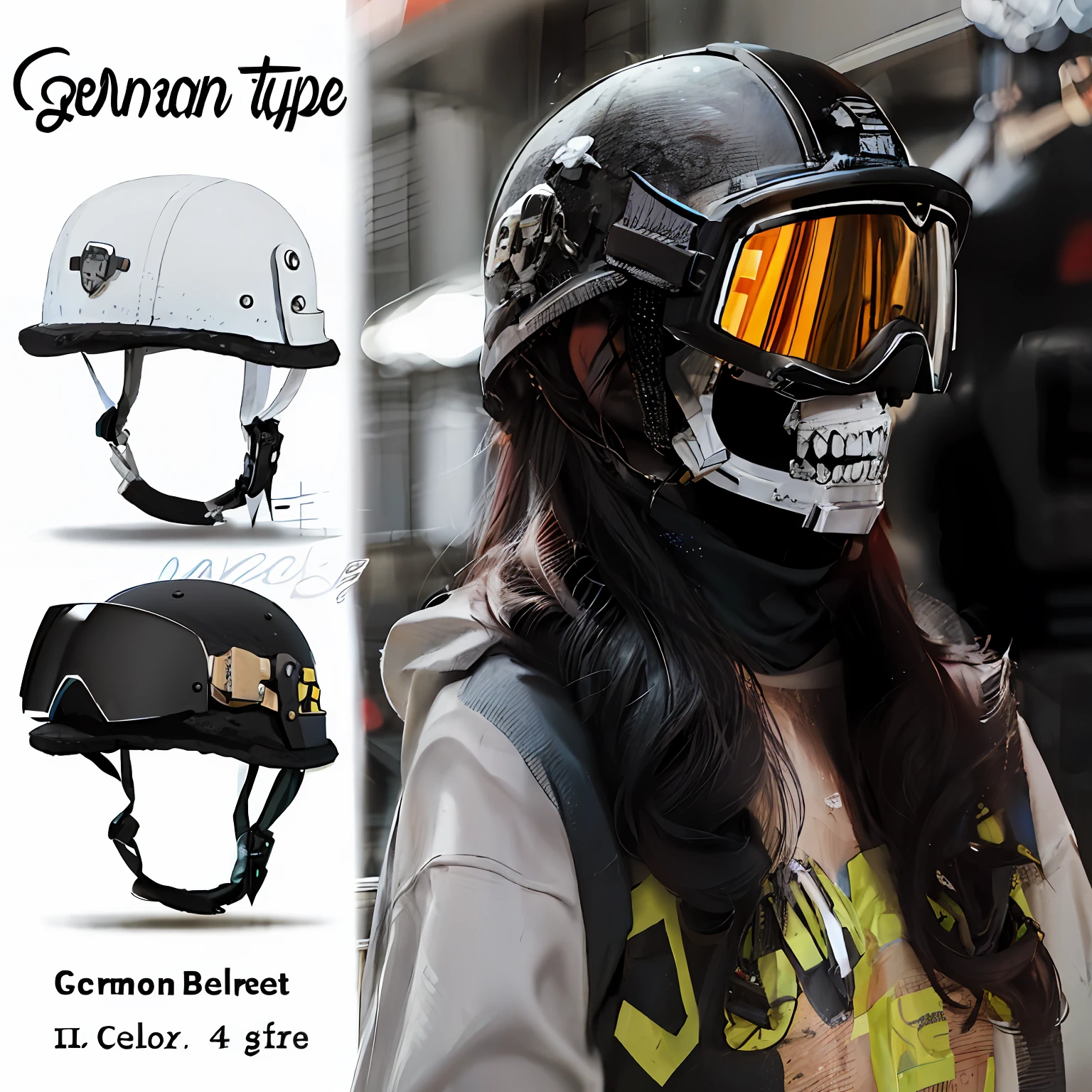Close-up of a man in a helmet and goggles, skull helmet, half helmet, motorcycle helmet, modern helmet, leds visor helmet, helmet instead of a head, stylized motorcycle helmet, shelmet, helmet, helm, galaxy reflected helmet, helmet on face, Detailed helmet, with neon visor, without helmet, Germanic, Detailed picture, combat helmet, helmet on --auto