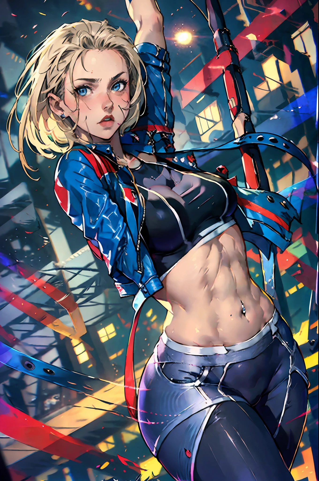 Cammy, muito sensual, com roupas de funkeira, brasileira, rio de janeiro, dancing funk, rebolando, bunda grande, pernas grossas, usando um short jeans extremamente curto, usando uma mini blusa, umbigo com pirsing, sneakers Nike, cabelo comprido, Speaker behind, corpo inteiro, muito realista, extremamente sexy, 8k, 8k extremamente detalhado), (um extremamente delicado e bonito), (obra-prima), (melhor qualidade: 1.0), (ultra highres:1.0)