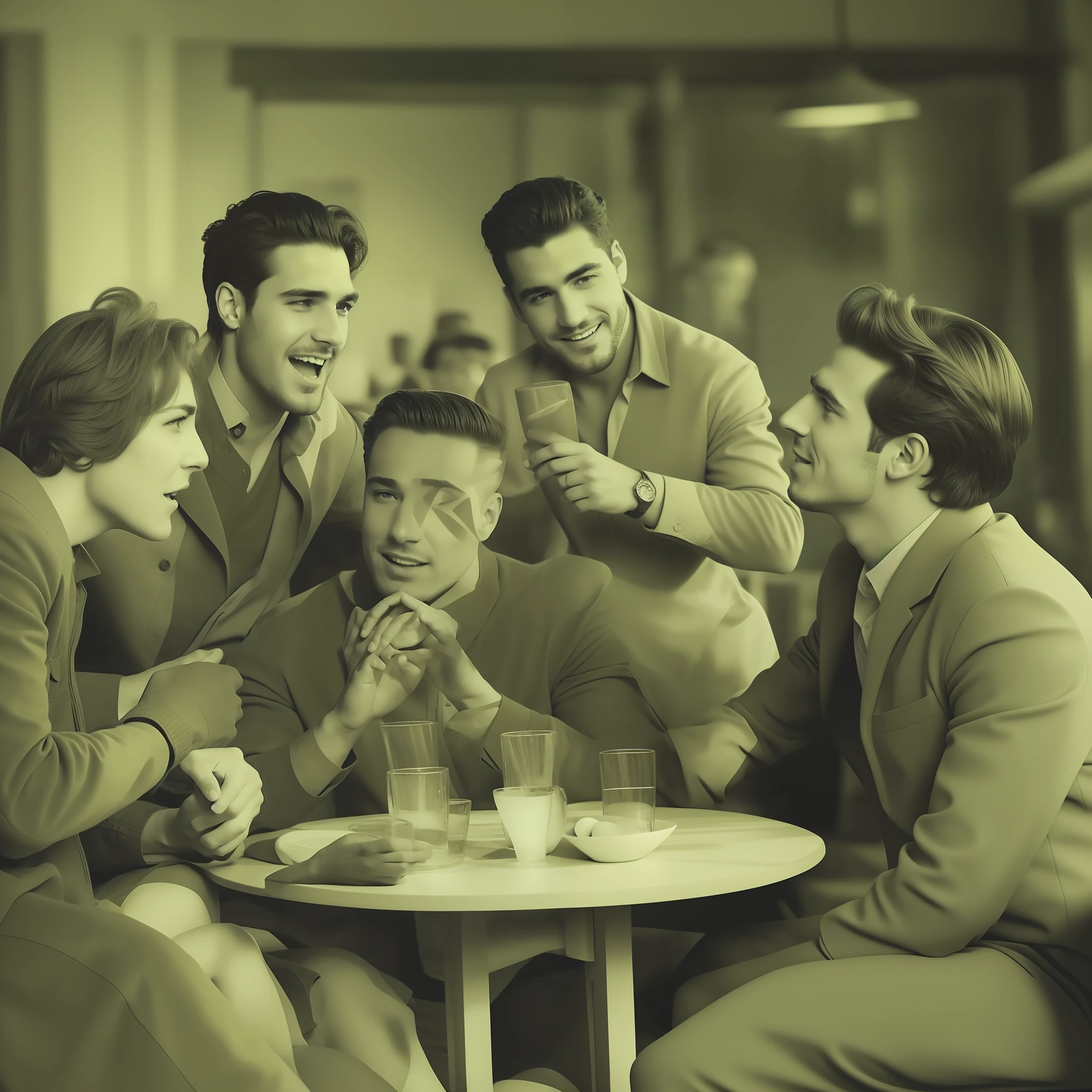 Men are talking to women，Real Human，True photo