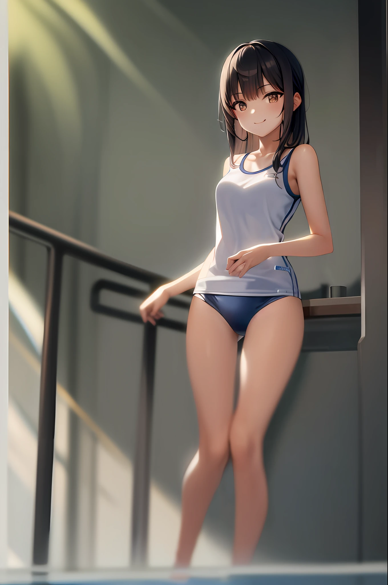 tmasterpiece,A high resolution,best qualtiy,1girl solo,ssmile,swimming uniform,