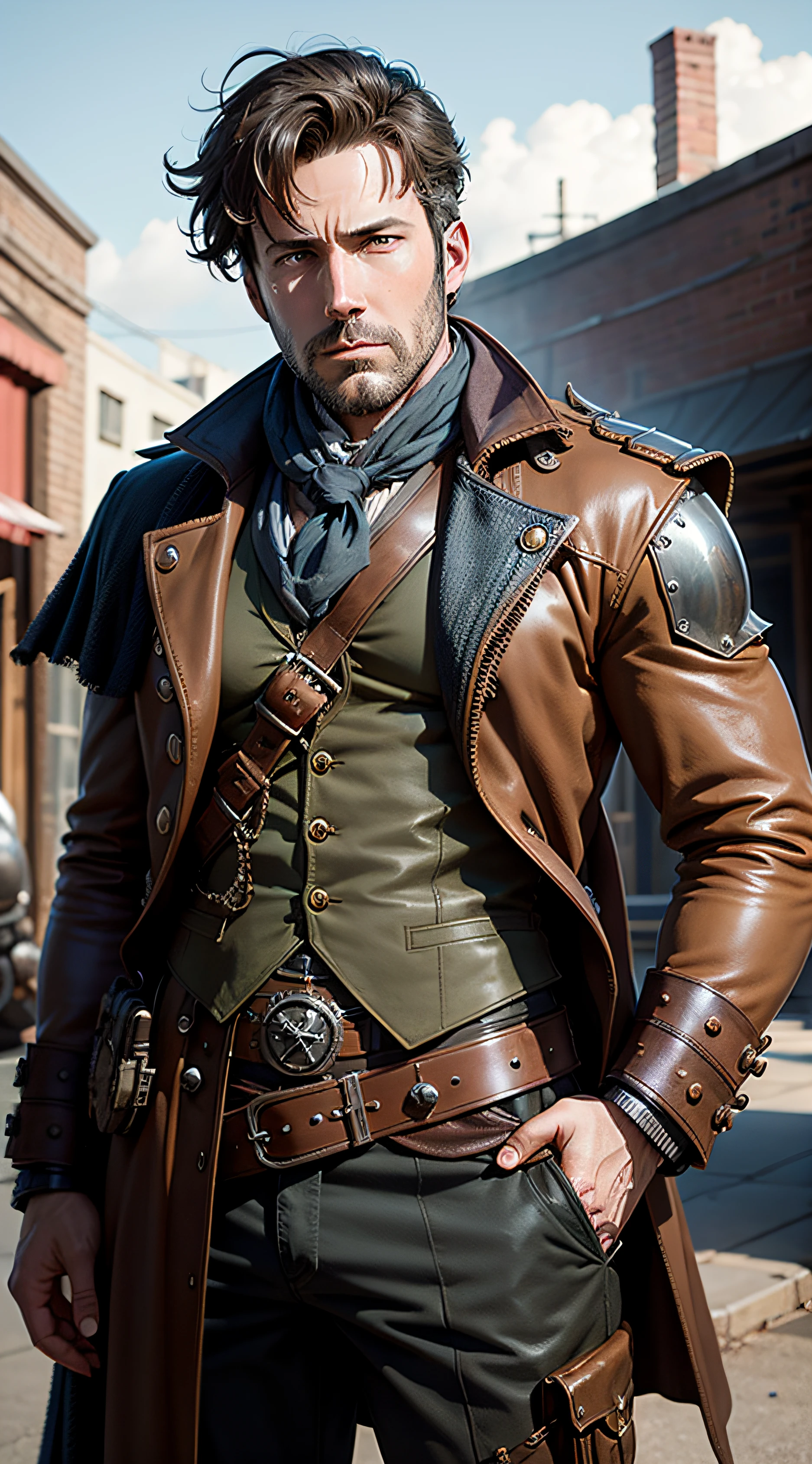 SteamPunkAI, Ben Affleck as Cogpunk soldier --auto