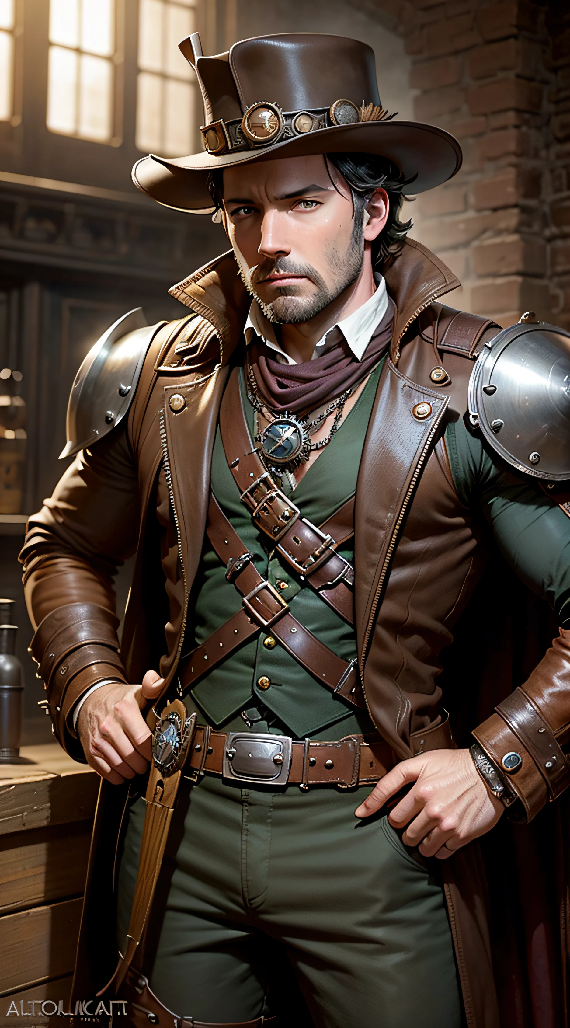 SteamPunkAI, Ben Affleck as Cogpunk soldier --auto