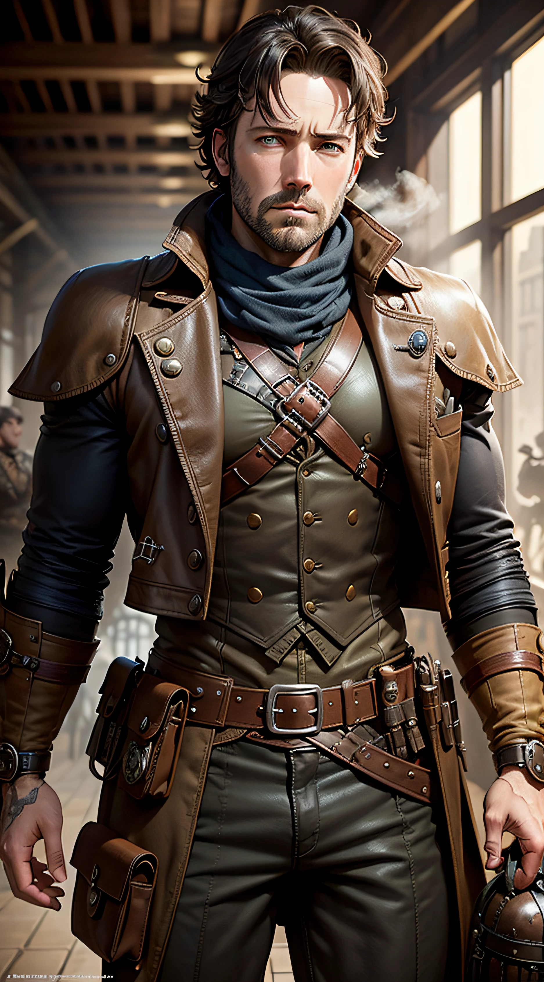 SteamPunkAI, Ben Affleck as Cogpunk soldier --auto