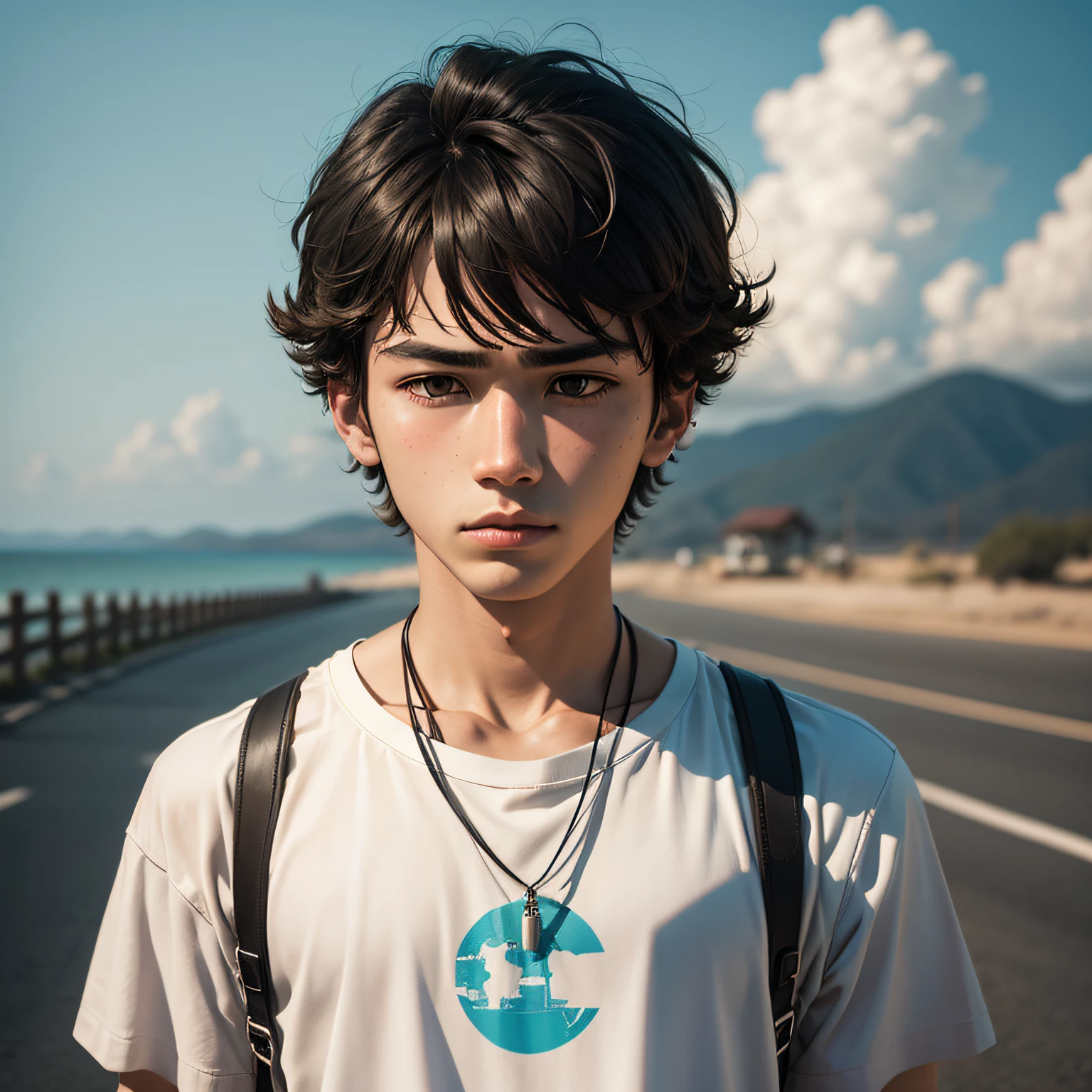 Sunny melancholy lonely boy