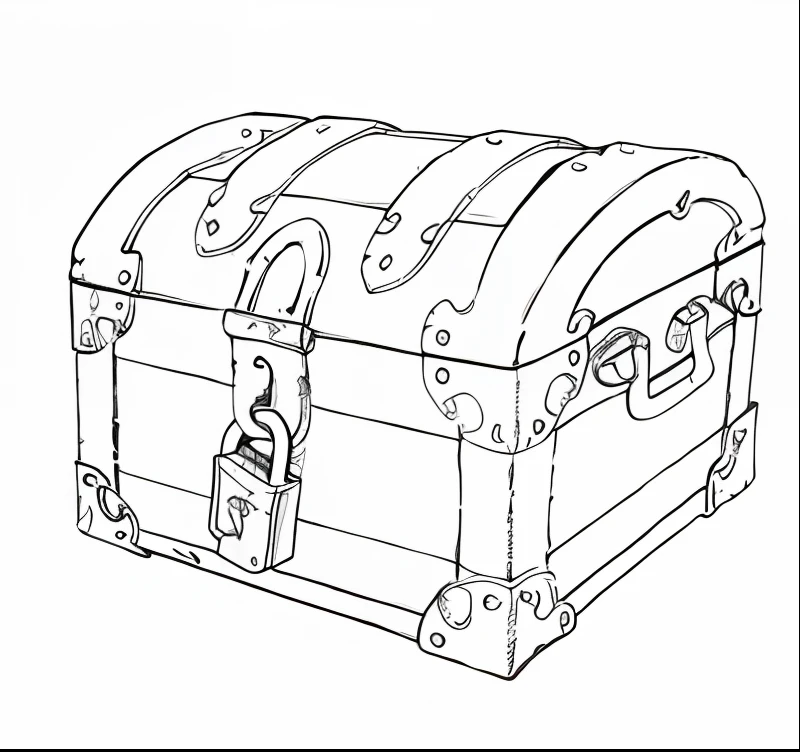 A chest with a lock treasure trove, Realistic materials with authentic details --auto