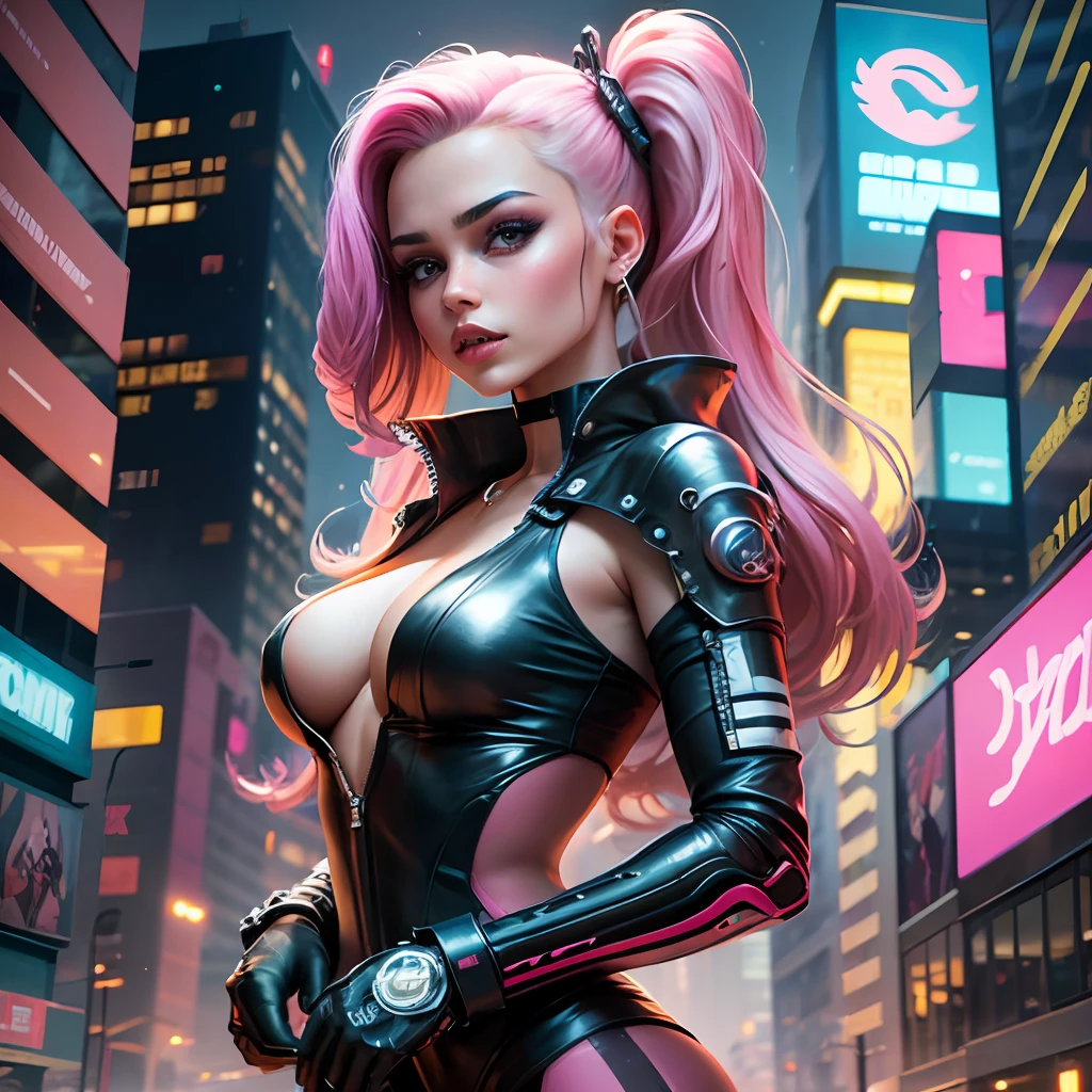 Experience futuristic allure as Barbie embraces the cyberpunk subculture, adorned with neon colors and enhanced accessories. In a vibrant and dynamic cityscape, It symbolizes cybernetic fashion and urban talent. --auto --s2