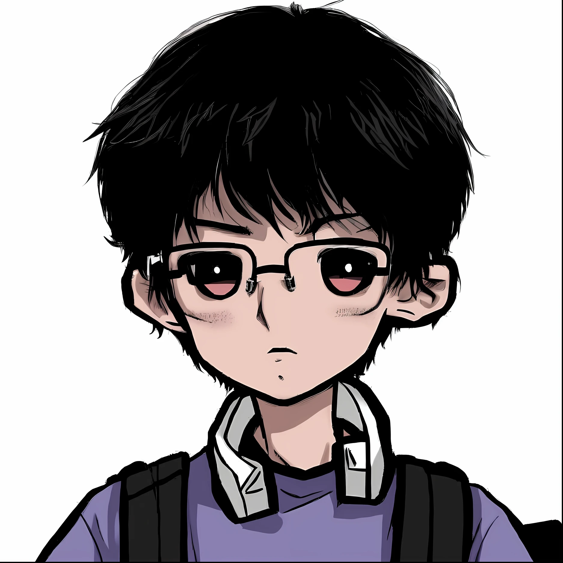 A cartoon boy with glasses and a backpack, in an anime style, anime style character, In anime style, kentaro miura manga art style, Anime style portrait, kentaro miura manga style, Anime boy, cartoon portrait of, manga style of kentaro miura, 2d portrait, anime moe art style, as an anime character, 2 d anime style