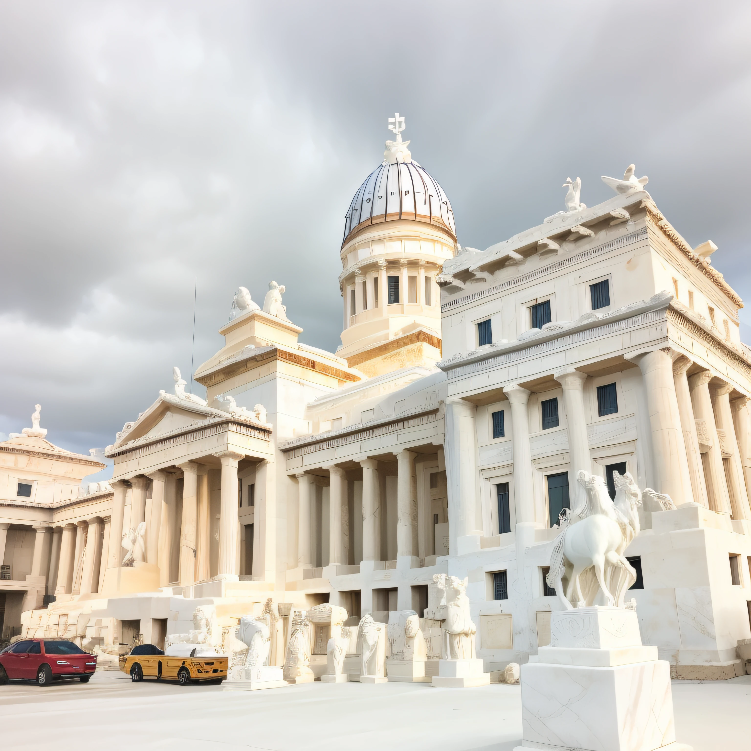Escultura maqueta blanca de 1 congreso, Classical antiquities, White marble model sculpture, Classical model sculpture, Classic marble model, Large model, (((White Greek marble statue))), ((fotorrealista)) realista, luz proveniente de arriba, yeso, Foto de estudio.