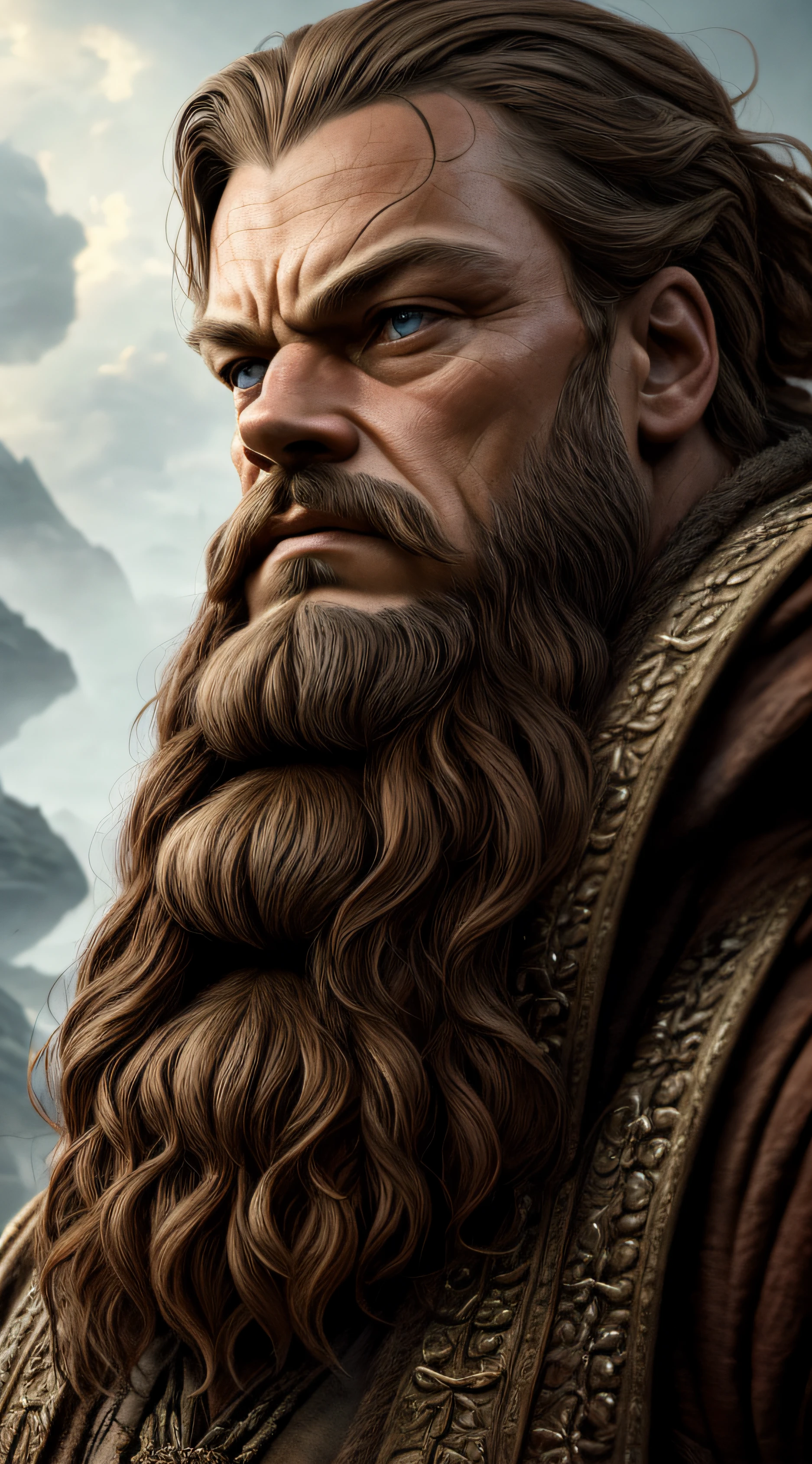 (extremely detailed 8k wallpaper), a medium shot photo of Leonardo Di Caprio as a WAR DWARF, intricate, high detail, dramatic --auto