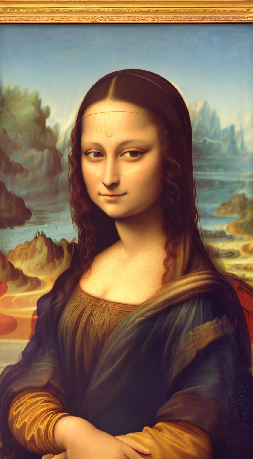 Mona Lisa Portrait, 1980s, by Raja Ravi Varma, ((((8k)))) HD photo extremely detailed render, Sharp focus,