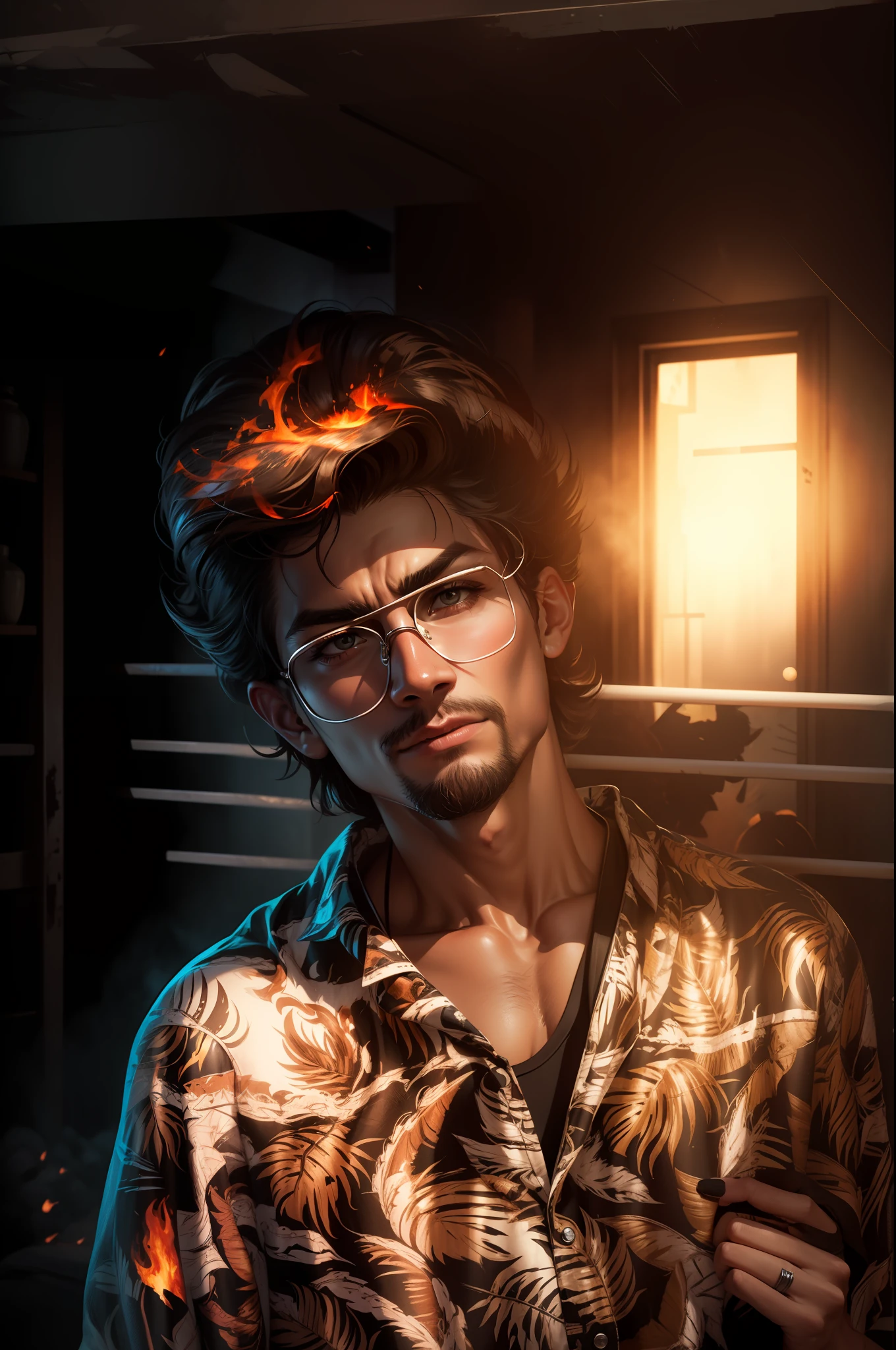 Realistic face,handsom, fighter,fire baground,8kultra, ultra realistic face,