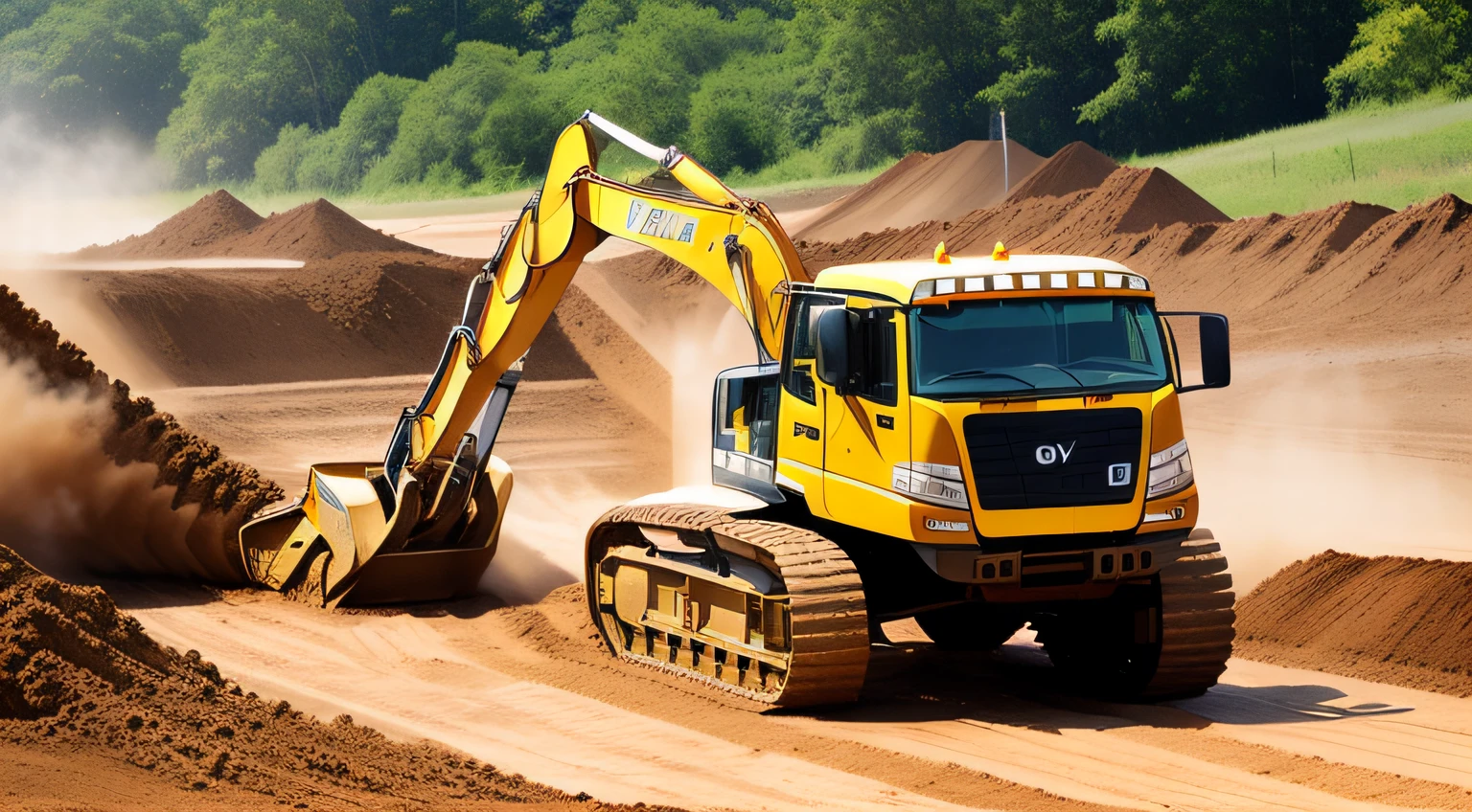 On earthmoving sites,A lot of earth trucks are transporting earth --auto
