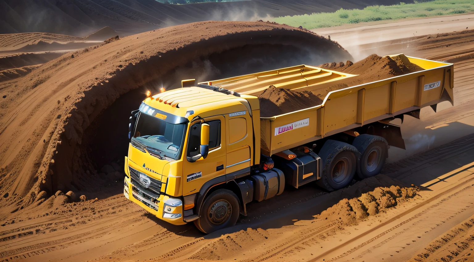 Muck transporters transport soil at earthmoving sites --auto