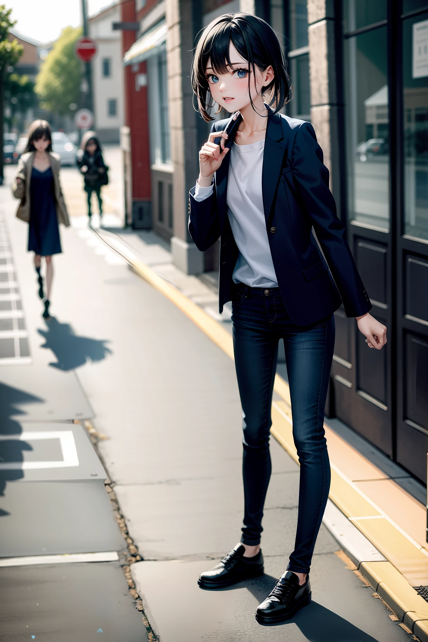 In the street