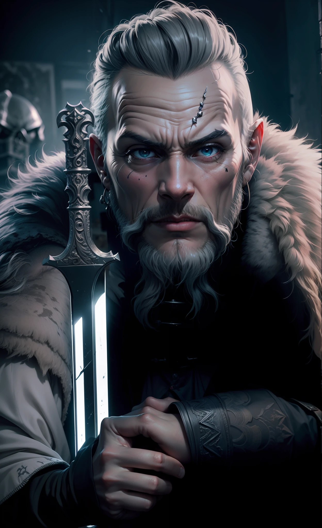 (extremely detailed 8k wallpaper),a medium shot photo of a fearful necromancer, Intricate, High Detail, dramatic