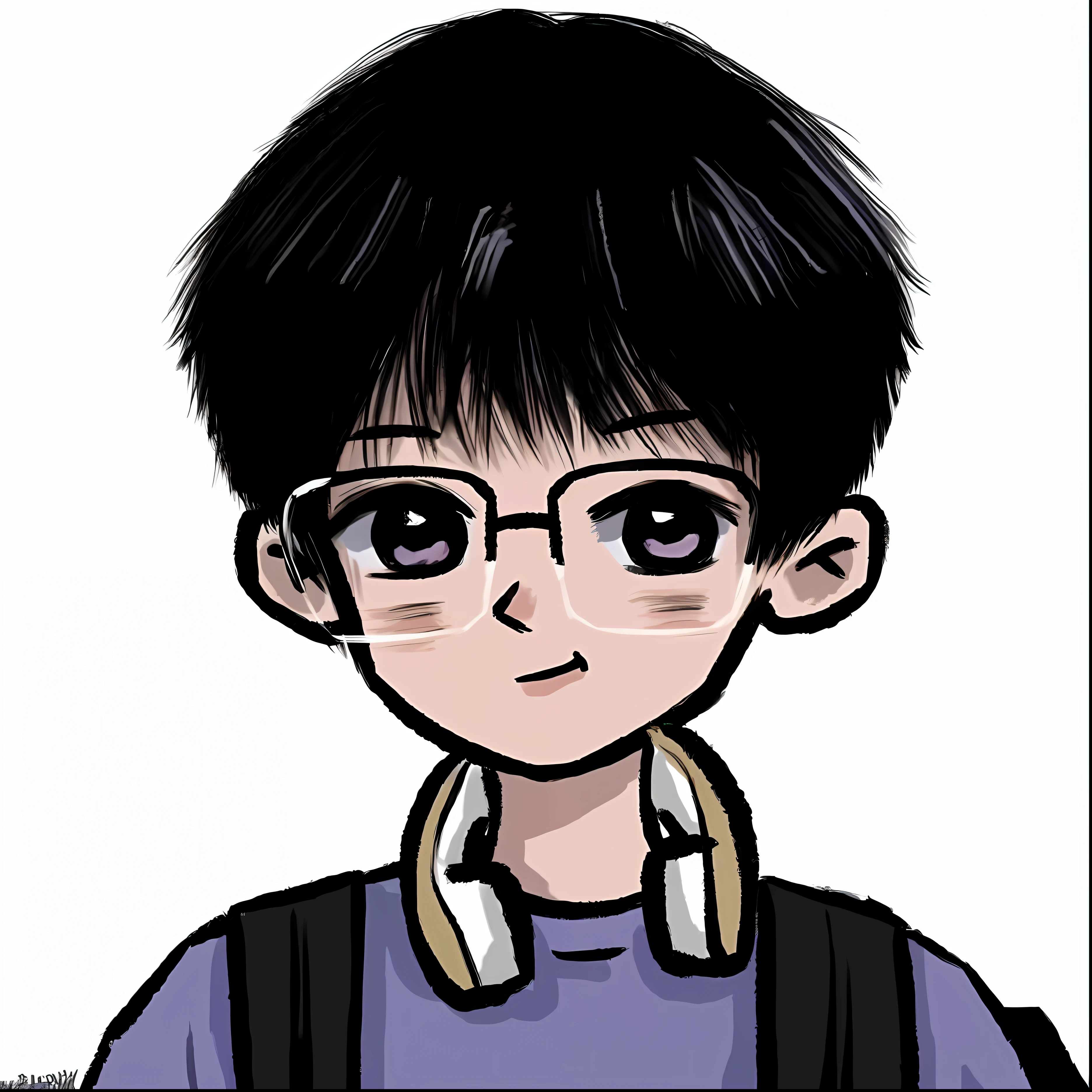 A cartoon boy with glasses and a backpack, in an anime style, anime style character, In anime style, kentaro miura manga art style, Anime style portrait, kentaro miura manga style, Anime boy, cartoon portrait of, manga style of kentaro miura, anime moe art style, 2d portrait, as an anime character, 2 d anime style