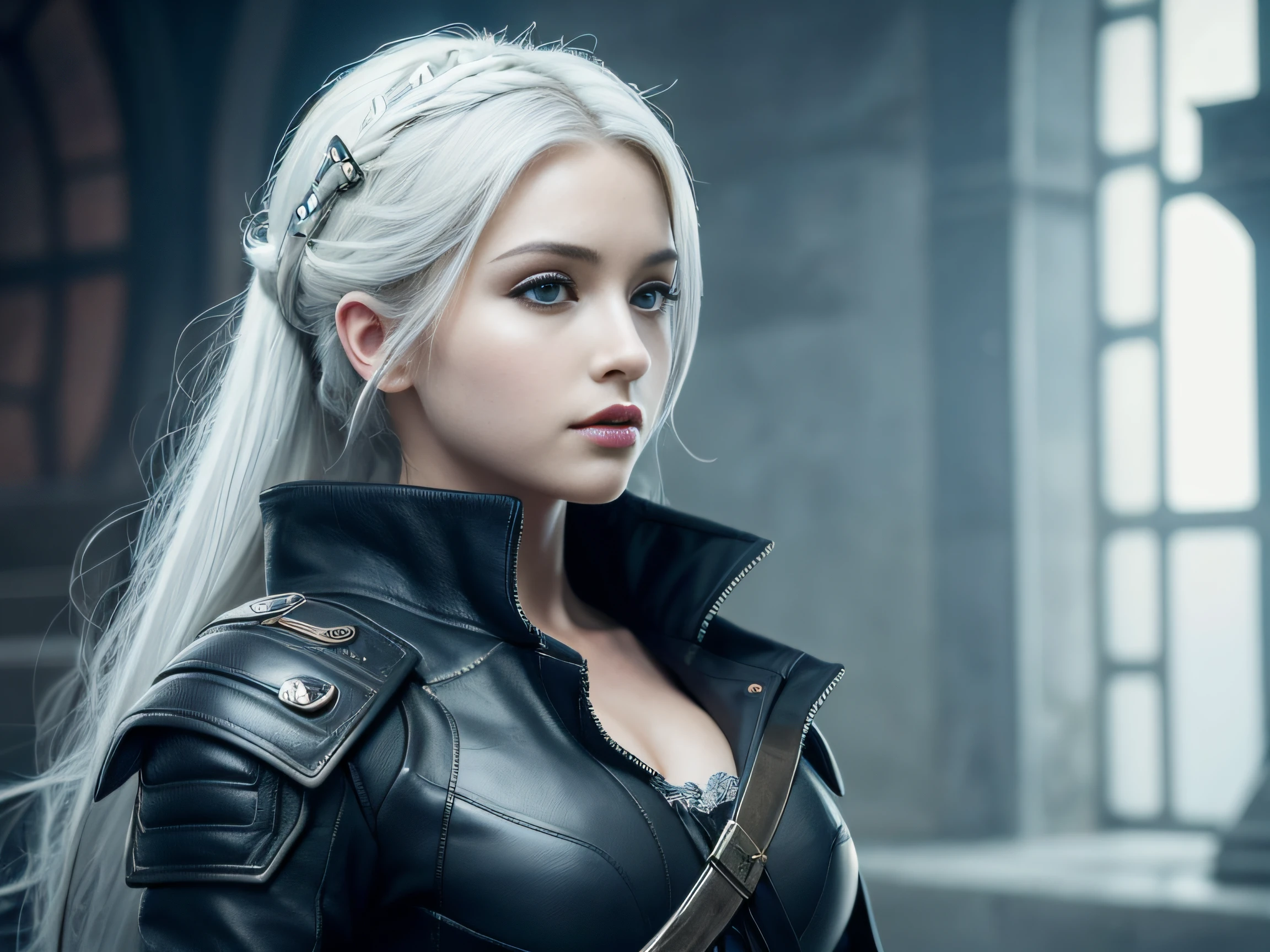 Cirilla Fiona Elen Riannon, Full body shot, Highest image quality,Outstanding details,超高分辨率,(Fidelity:1.4),The best illustration,Favor the details,Close-up work is not safe, 《Overwatch 2》Medium realism《pitying》Whole body properties, He has a delicate and beautiful face, cyber punk perssonage,Futuristic,mechanically aesthetic, Ultra-fine shooting