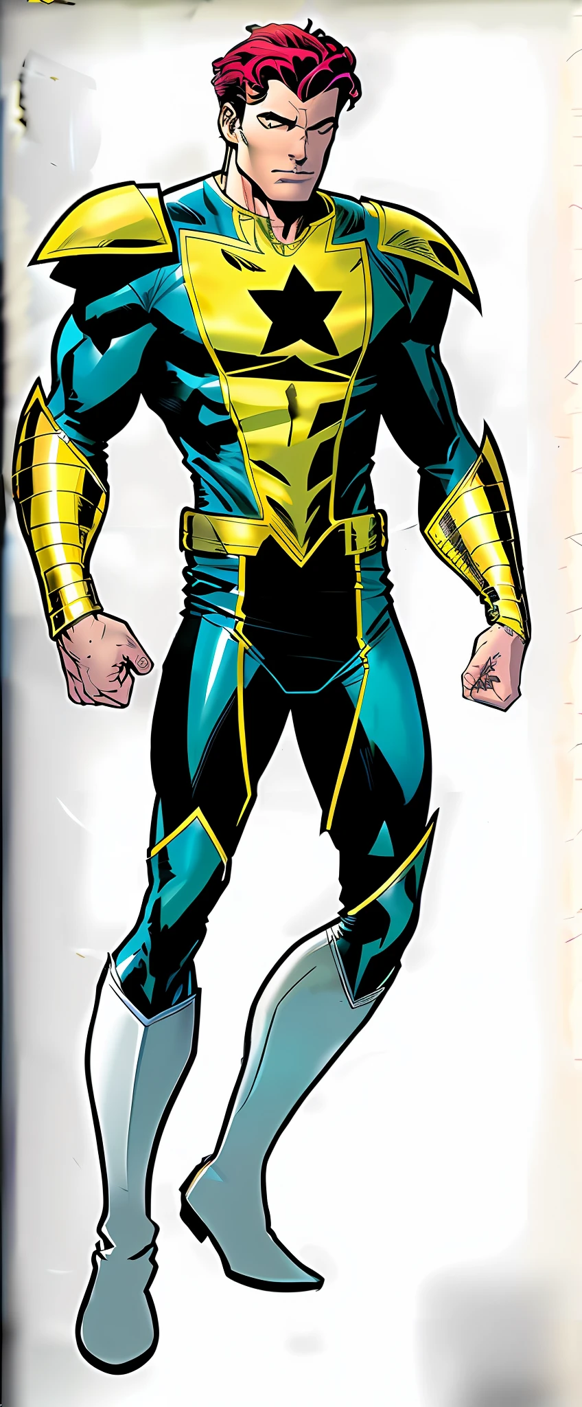 a close up of a comic character with a red hair, phil jimenez, ethan van sciver, comic book character, full portrait of electromancer, inspired by John Romita Jr, russell dauterman, john romita senior, jason fabok. greg staples, full body close-up shot, full body picture, zoomed out full body, fullbody view, middle aged