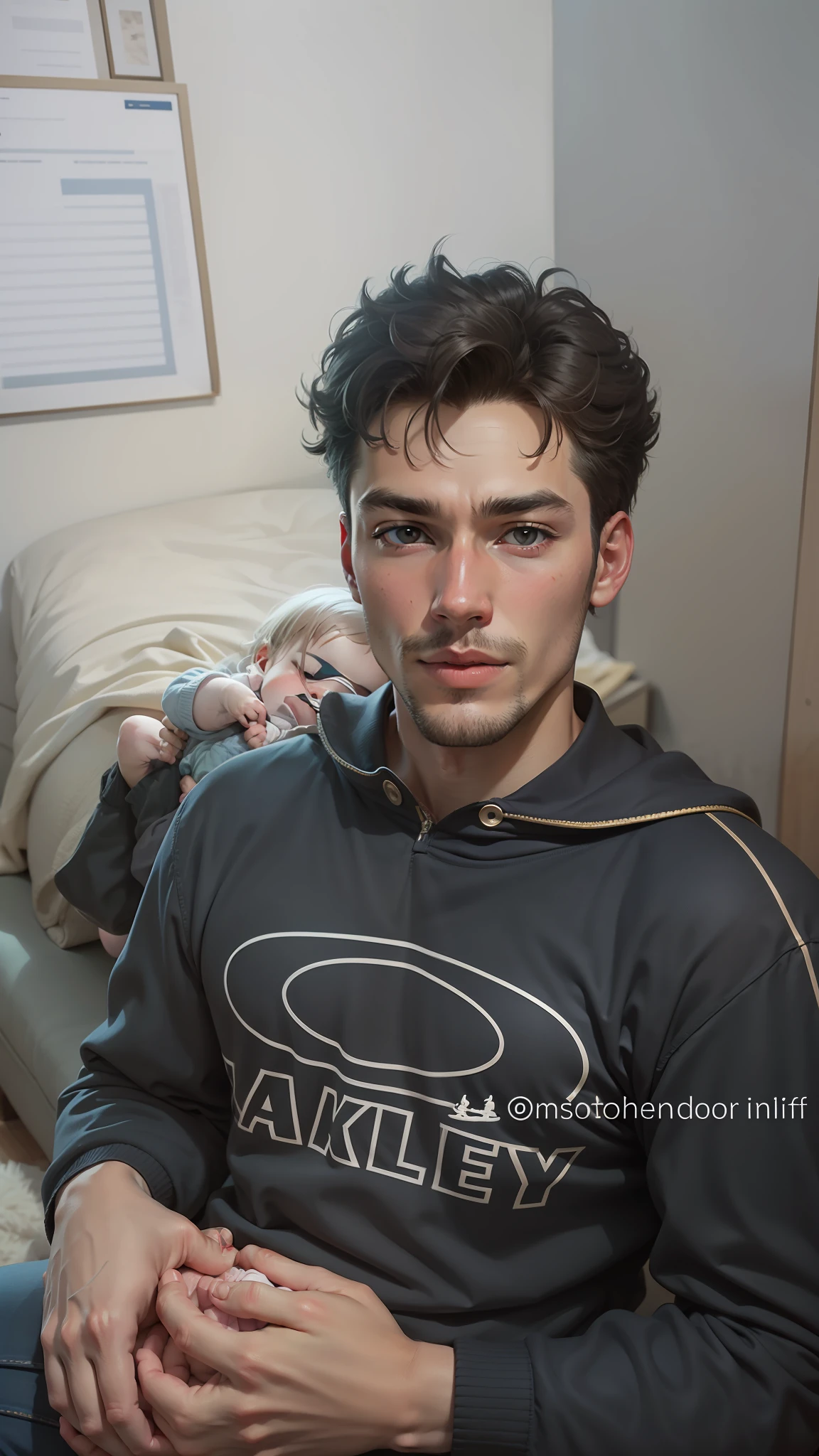 Man with baby on his lap
